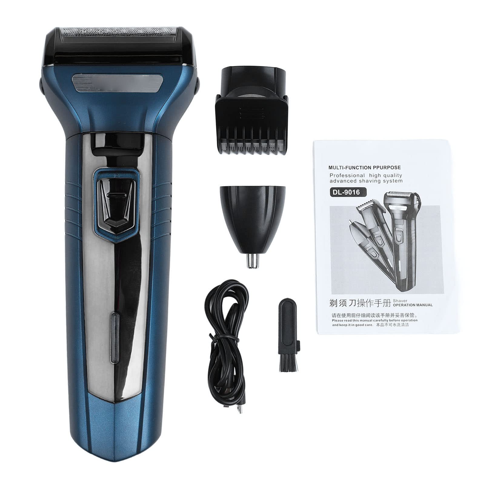 Professional 3-in-1 Electric Hair Clipper & Beard Trimmer for Men - Waterproof Washable Cutter Head, Nose & Body Groomer Kit - Perfect for Home Haircuts, Beard Shaping & Personal Grooming