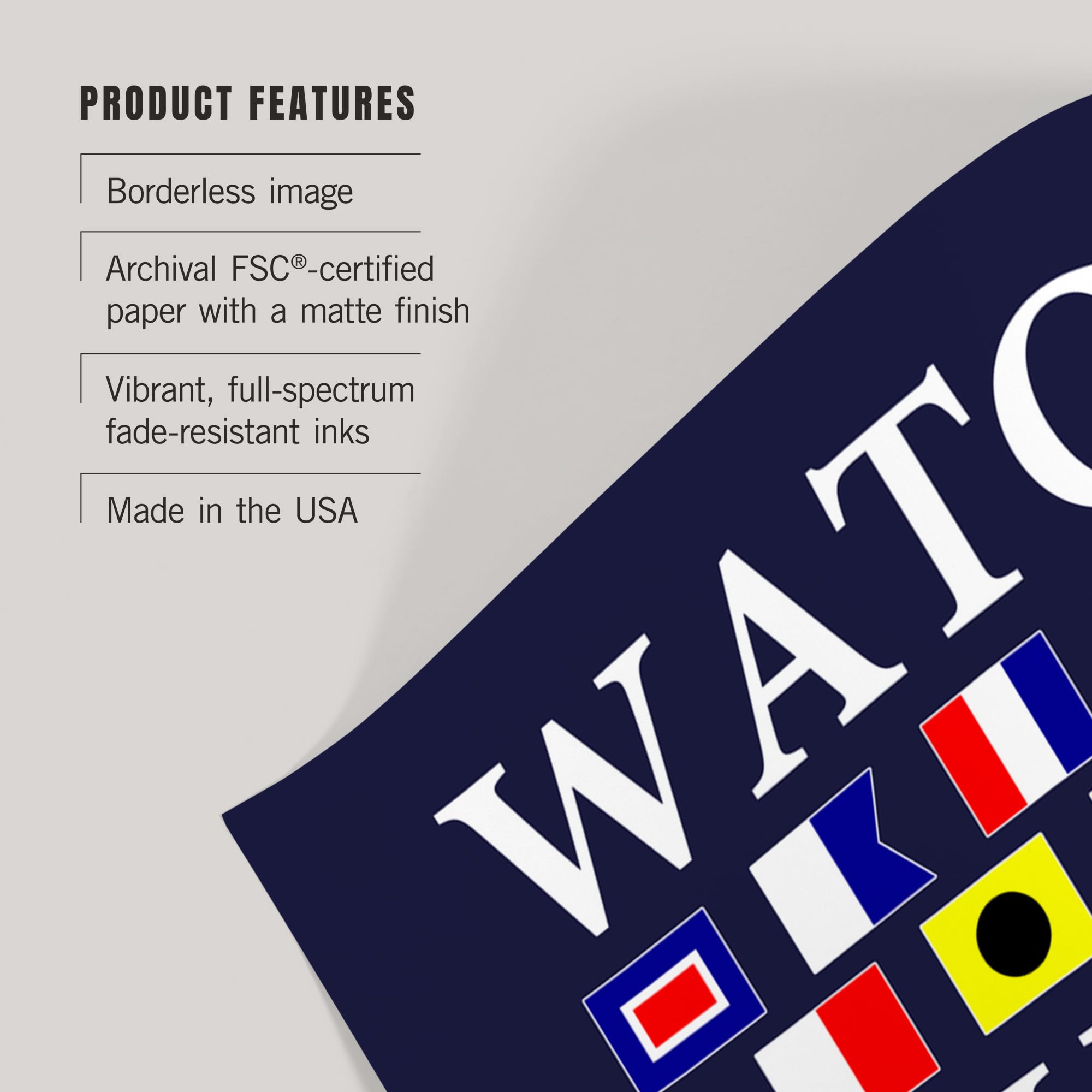Lantern Press 16x24 Inch Giclee Print - Watch Hill Rhode Island Coastal Art with Nautical Flags - Perfect for Beach House Decor & Nautical Themed Rooms