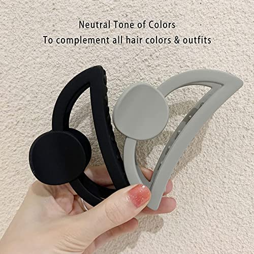 CHRRONEX 4PCS Matte Non-Slip Hair Claw Clips for Women - 3.5 Inch Semicircle Hair Clutchers for Thin to Medium Hair - Perfect for Workouts, Office, and Everyday Styling