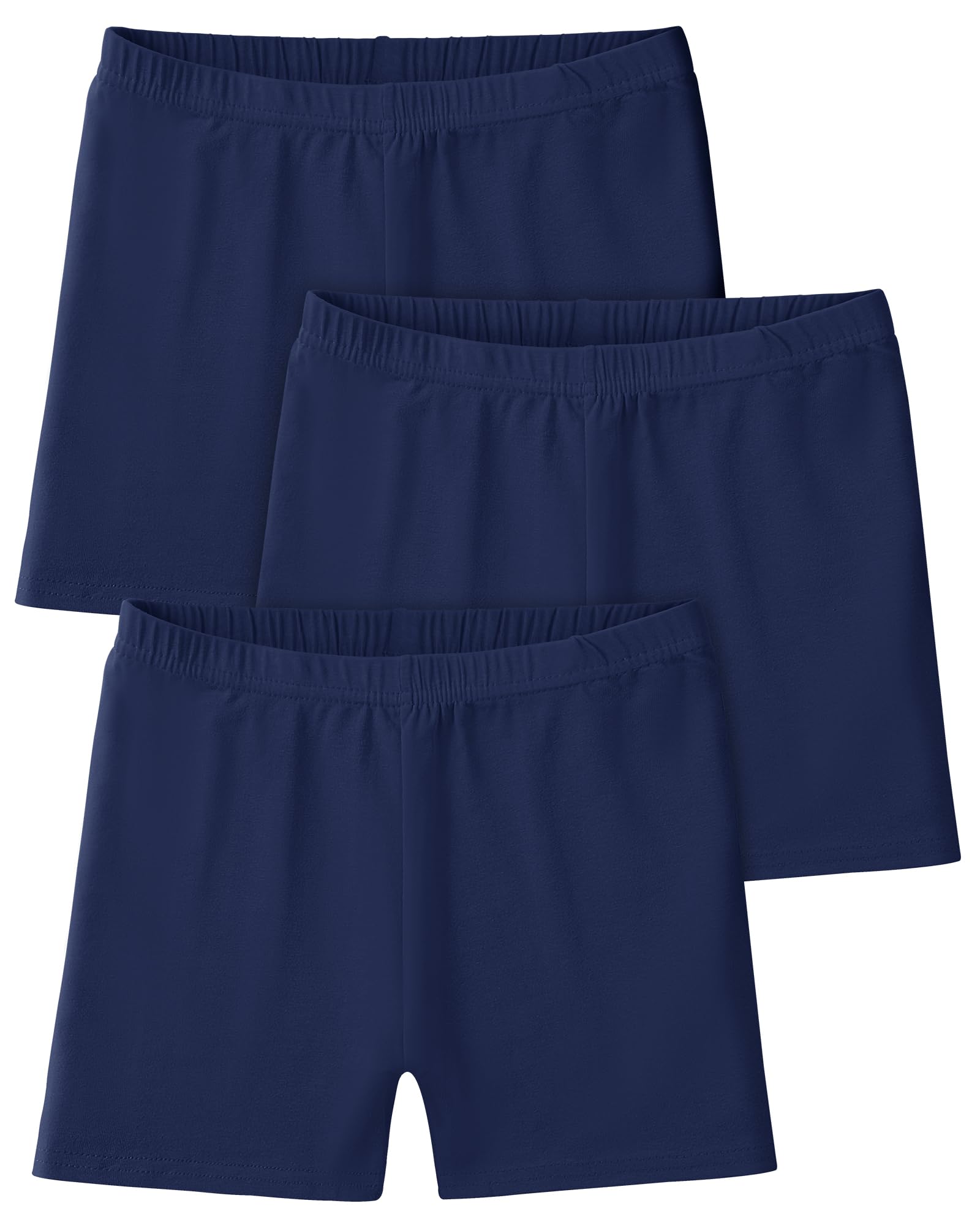 3 Pack Girls Bike Shorts - Cotton Cartwheel Shorts for Kids, Basic Under Dress Biker Shorts - Perfect for Running, Dance, Gymnastics & Playtime