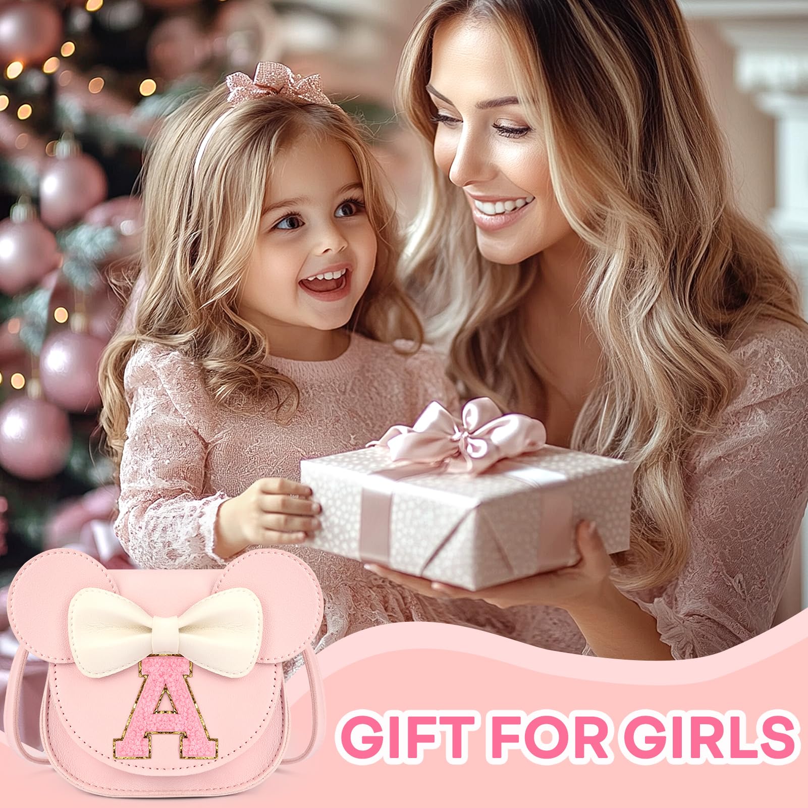 Mibasies Toddler Purse for Girls Age 3-8 | Cute Mini Mouse Ears Handbag in Pink | Perfect Birthday Gift for 2-4 Year Old Girls | Pretend Play, Dress Up & Party Accessory