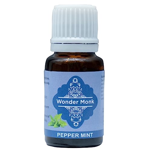Wonder Monk Peppermint Essential Oil - 100% Pure Undiluted Aromatherapy Oil for Diffusers, Steam Inhalation, Hair Care, Skin & Face | 10ml Bottle | Relaxation & Stress Relief at Home or Office