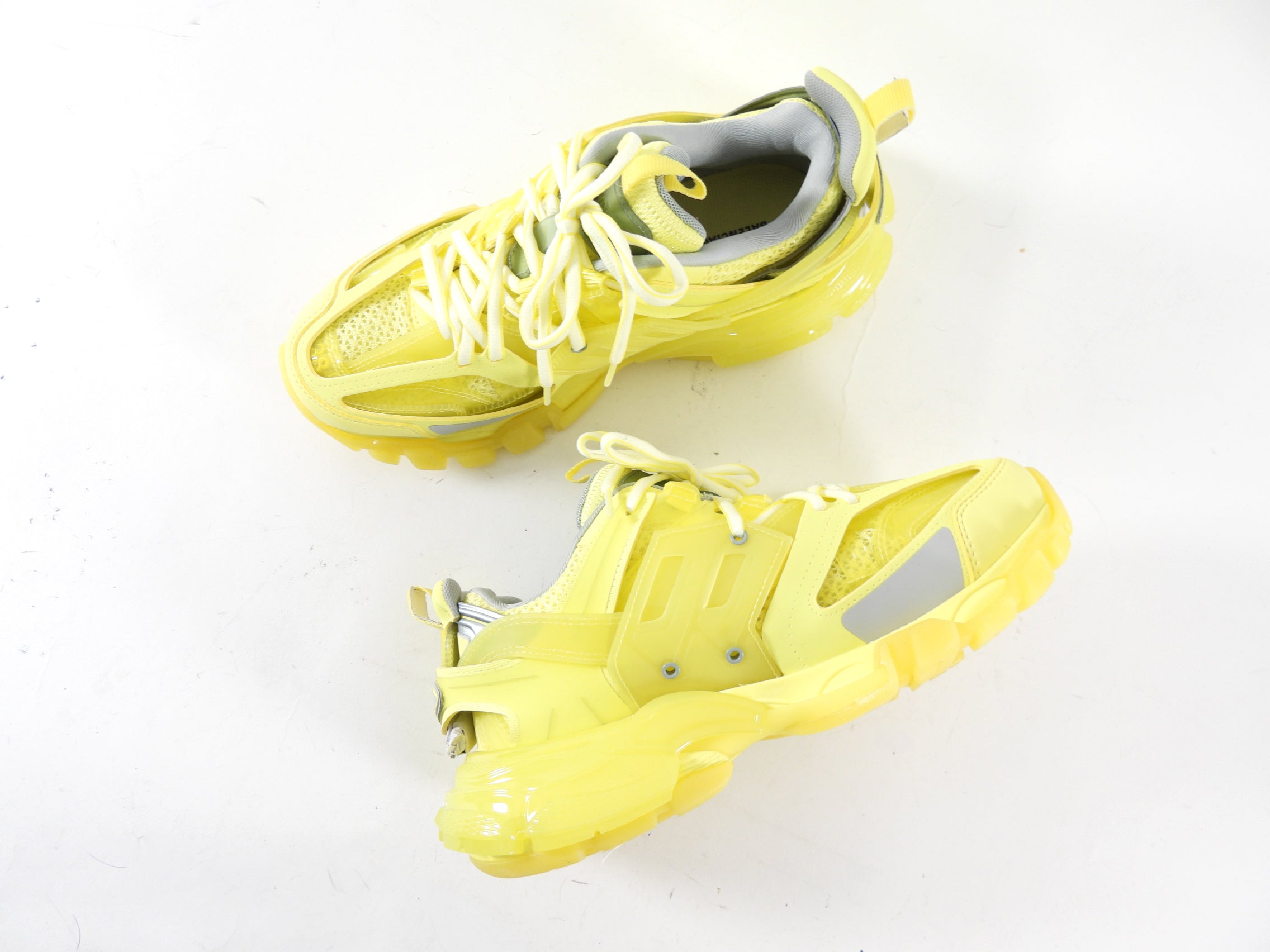 Balenciaga Lemon Yellow Track Sneakers for Women - Size 38 (Fits Like 37 / US 7) - Stylish Running Shoes for Casual Wear, Gym & Street Fashion