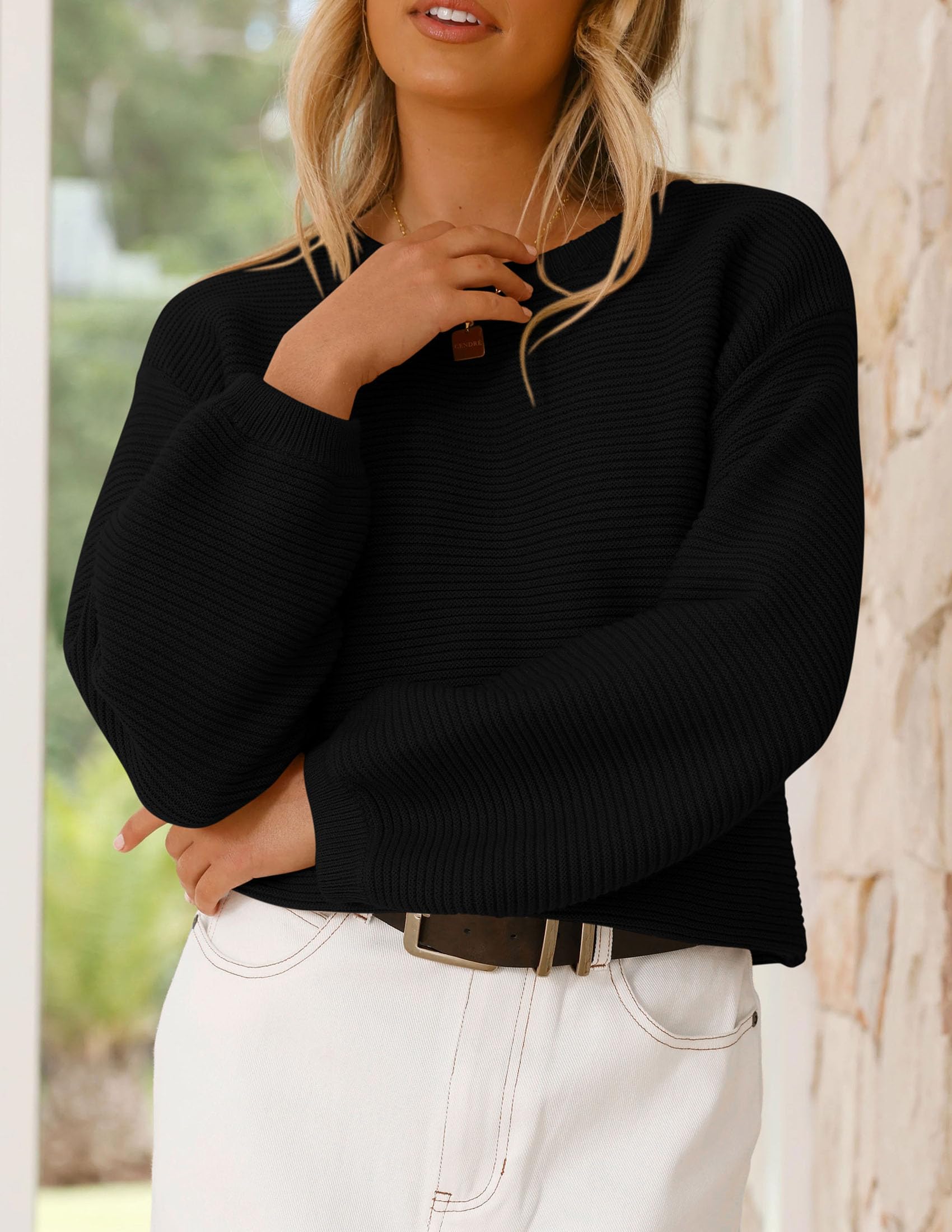 PRETTYGARDEN Women's Casual Loose Knit Sweater - Ribbed Crewneck Long Sleeve Pullover Top for Fall 2025 | Cozy Autumn Outfits & Layering Essentials