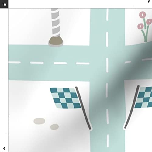 Playmat Fabric for Kids - Cars, Traffic, City & Neighborhood Printed on Soft Minky Fabric by The Yard - Perfect for Sewing Baby Blankets, Quilt Backing & Plush Toys | Durable & Washable for Nursery, Daycare & Playroom Use
