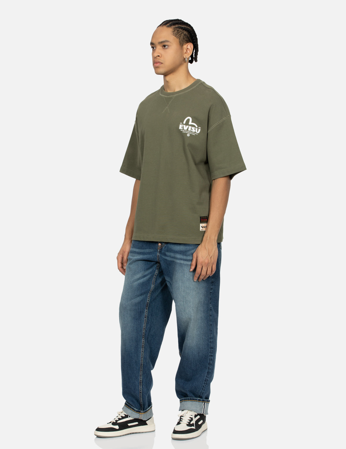 Godhead and Koinobori Print Loose Fit Short Sleeve Sweatshirt - Casual Streetwear for Men & Women | Perfect for Spring Outfits, Anime Conventions, and Japanese Culture Enthusiasts