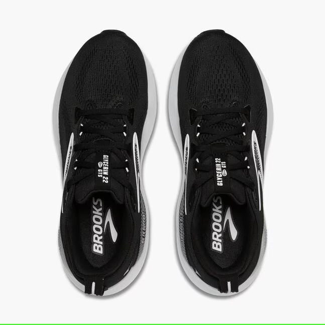 Brooks Men's Glycerin GTS 22 Running Shoes - Black/Grey/White | Cushioned Support for Long Distance Running & Daily Training
