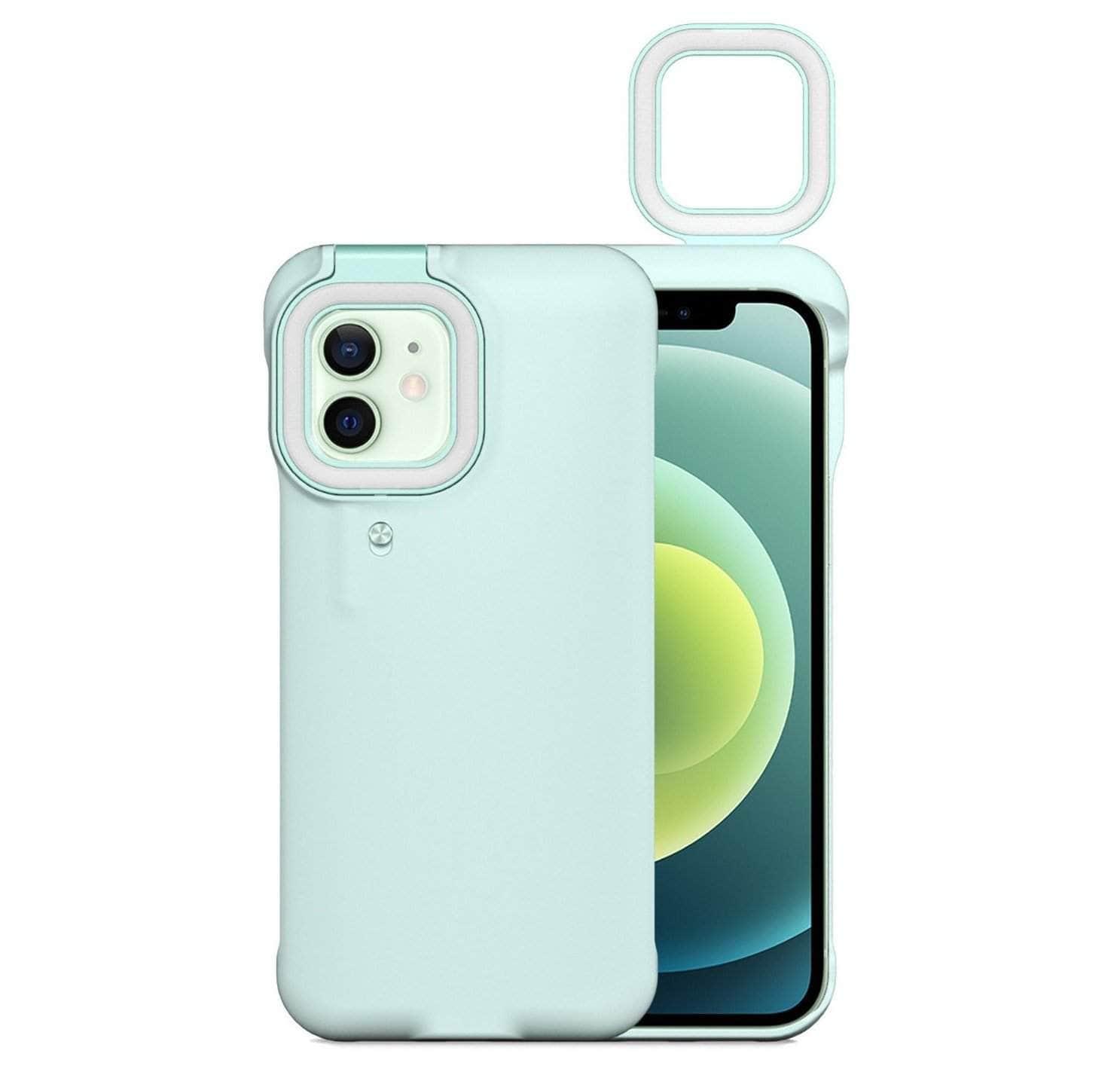 Selfie Ring Light Case for iPhone 12 - Beauty Fill Flash with 3 Brightness Levels - Perfect for Vlogging, Live Streaming & Night Photography