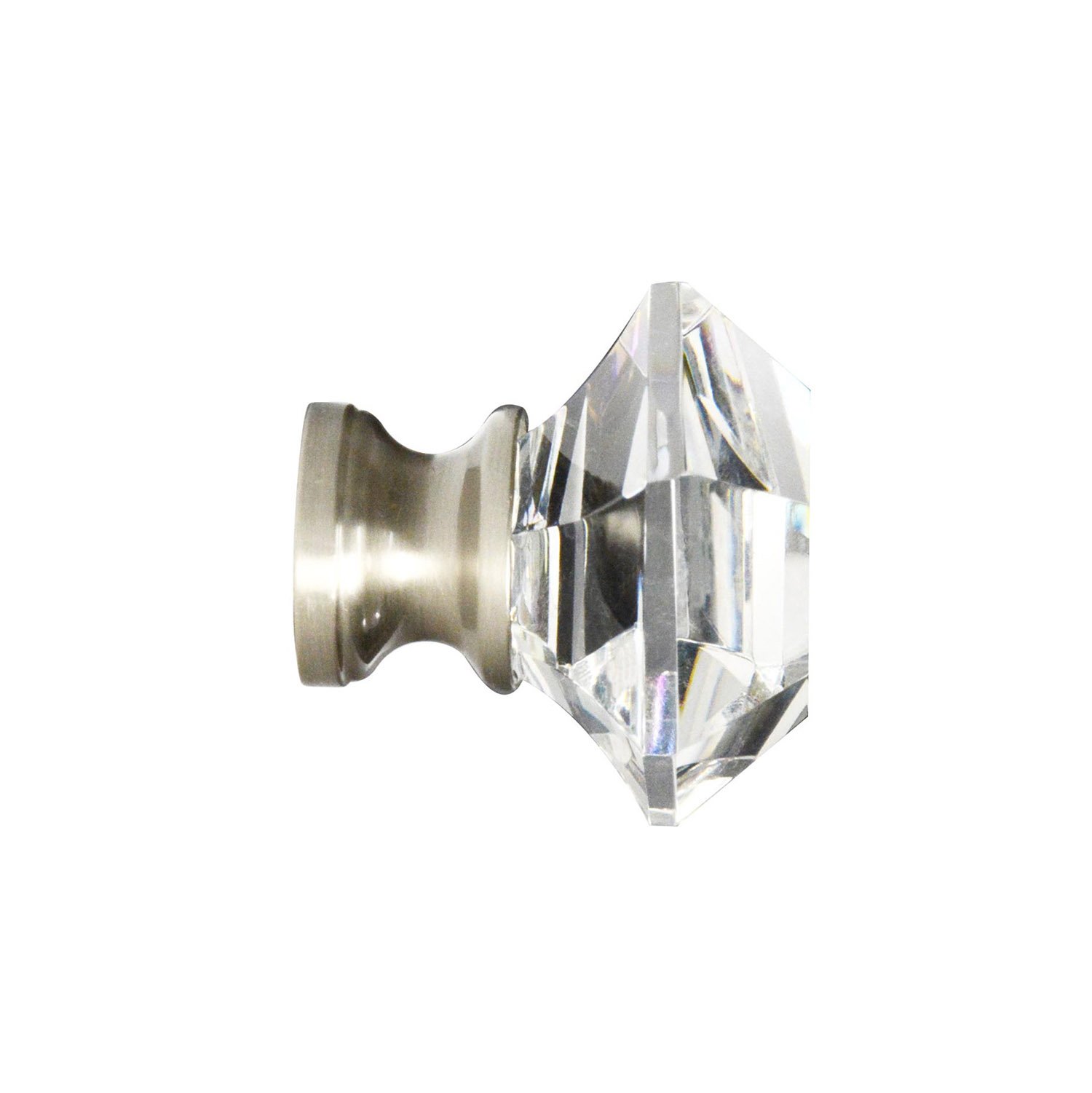 10 Pack Clear Glass Cabinet Knobs 1-1/4 inch (32mm) with Brushed Nickel Base - Elegant Hardware for Kitchen Cabinets, Dressers & Furniture - CKP Brand Premium Glass Collection