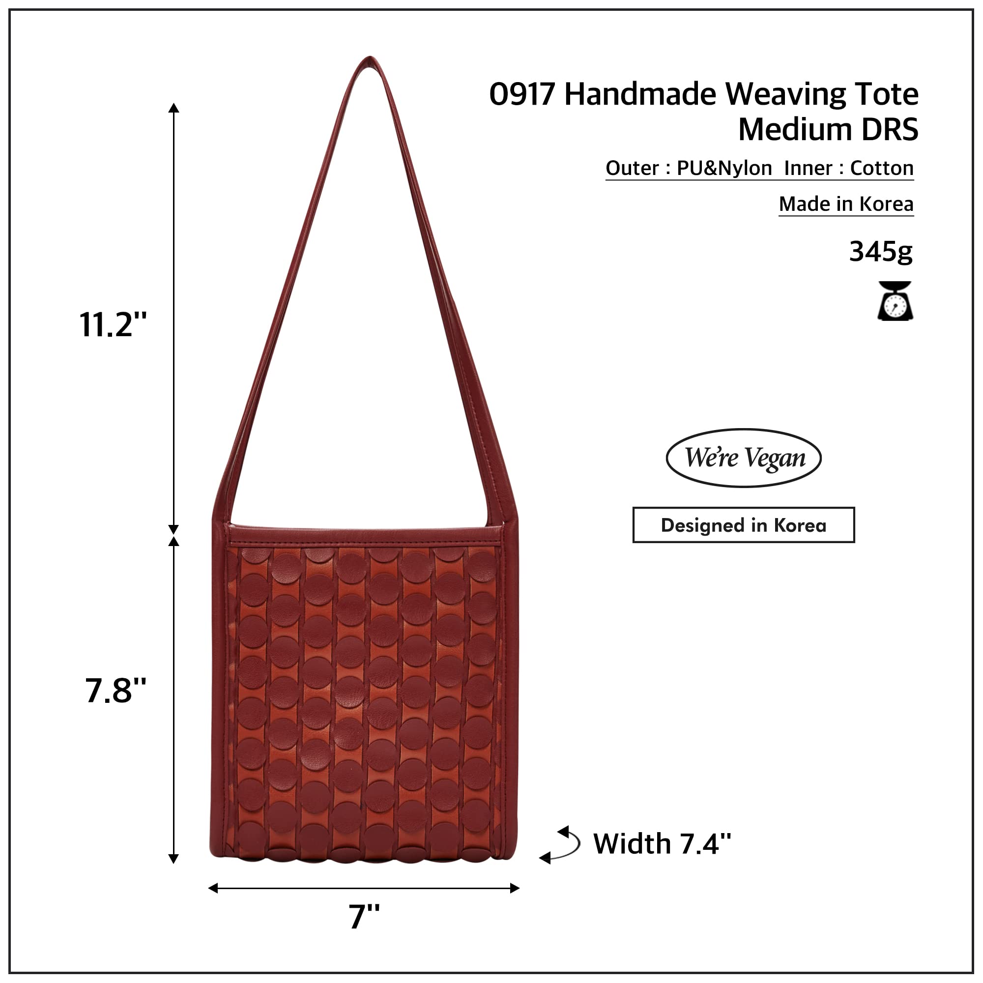 KWANI 0917 Handmade Woven Tote Bag for Women - Stylish Work & Office Shoulder Bag - Perfect for Business, Commuting & Shopping