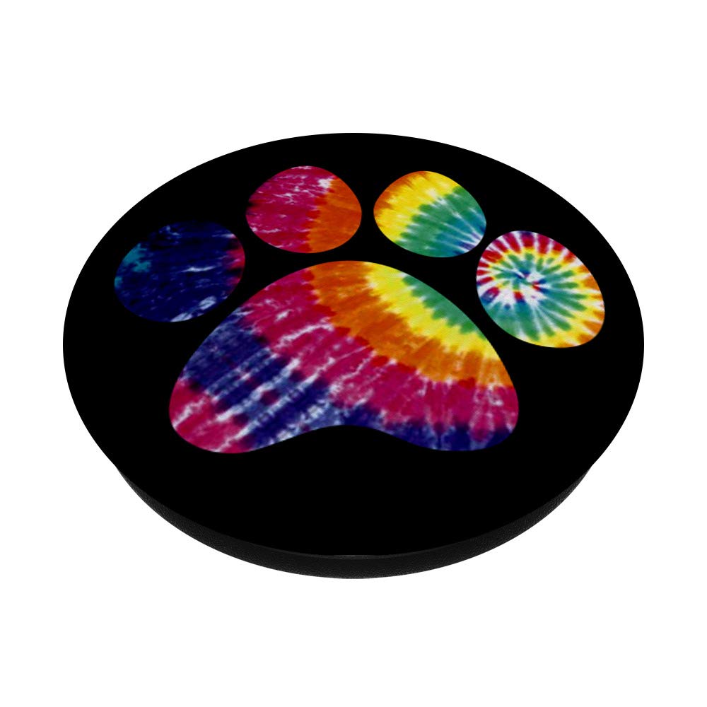 Tie Dye Dog Paw Print PopSockets PopGrip - Swappable Phone Grip for iPhone, Samsung & Tablets | Cute Pet Accessory for Dog Lovers | Perfect for Selfies, Gaming & Daily Use