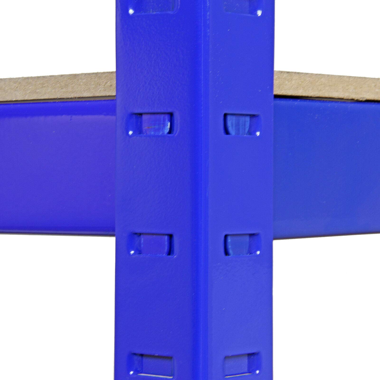 Heavy Duty 5-Tier Metal Shelving Unit - 148x70x30cm Freestanding Industrial Storage Rack, 750KG Capacity, Boltless Assembly - Blue Steel Shelf for Garage, Workshop, Shed, Office & Home Organization