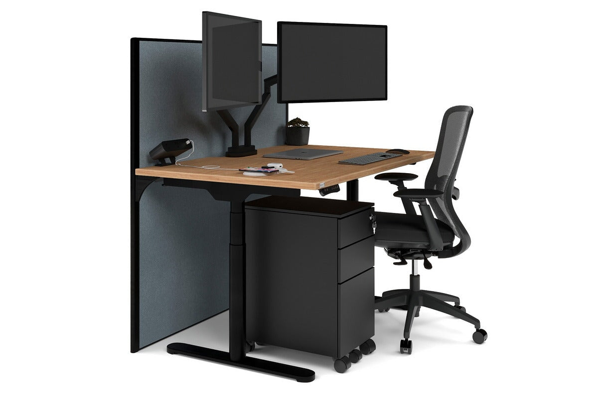 Flexi Premium Height Adjustable Single Workstation Desk - 1400L x 800W with Cable Management - Ergonomic Standing Desk for Home Office & Workspace