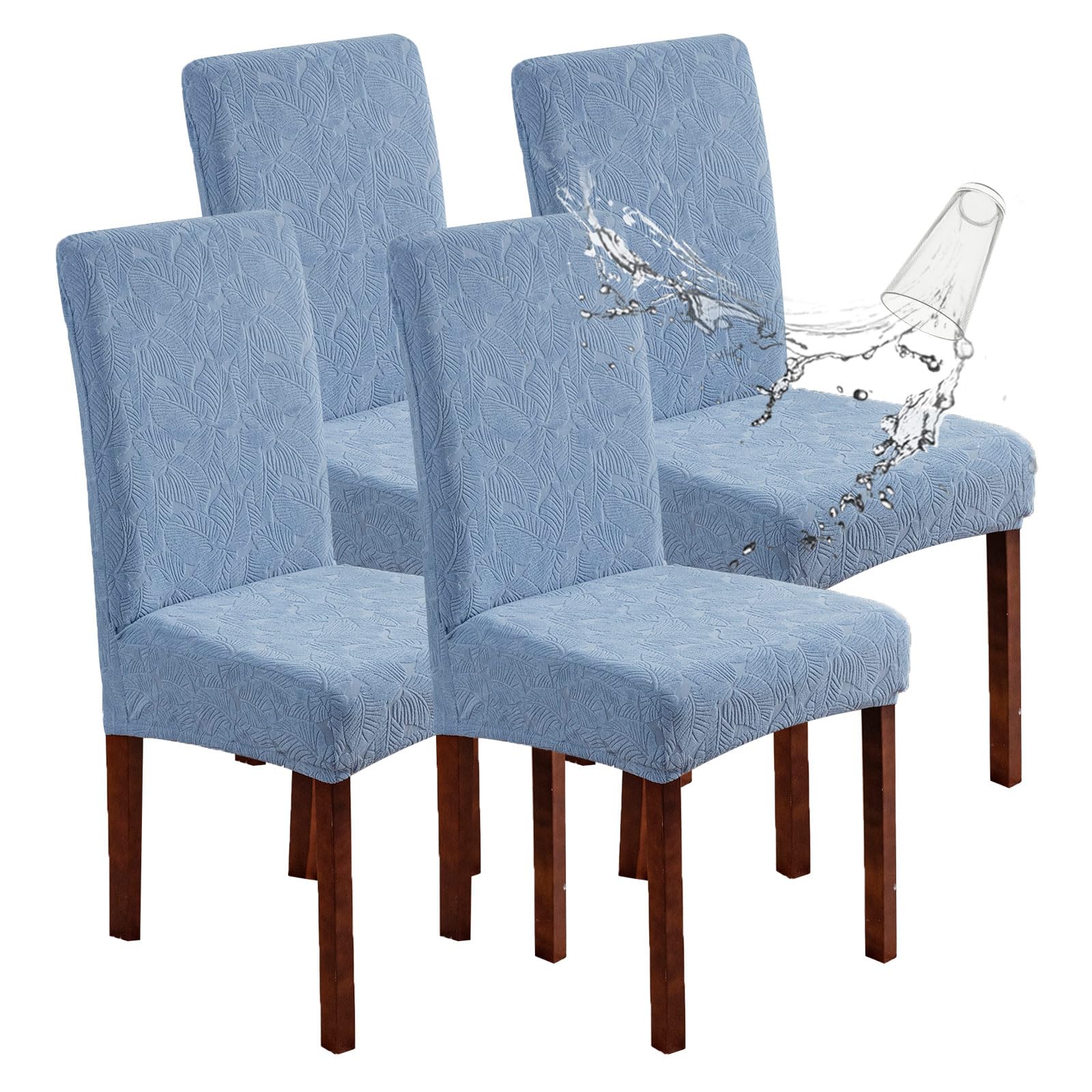Waterproof Stretch Dining Chair Covers - Washable & Removable Slipcovers for Parsons Chairs - Kitchen & Dining Room Chair Protectors - Perfect for Everyday Use, Parties & Home Decor