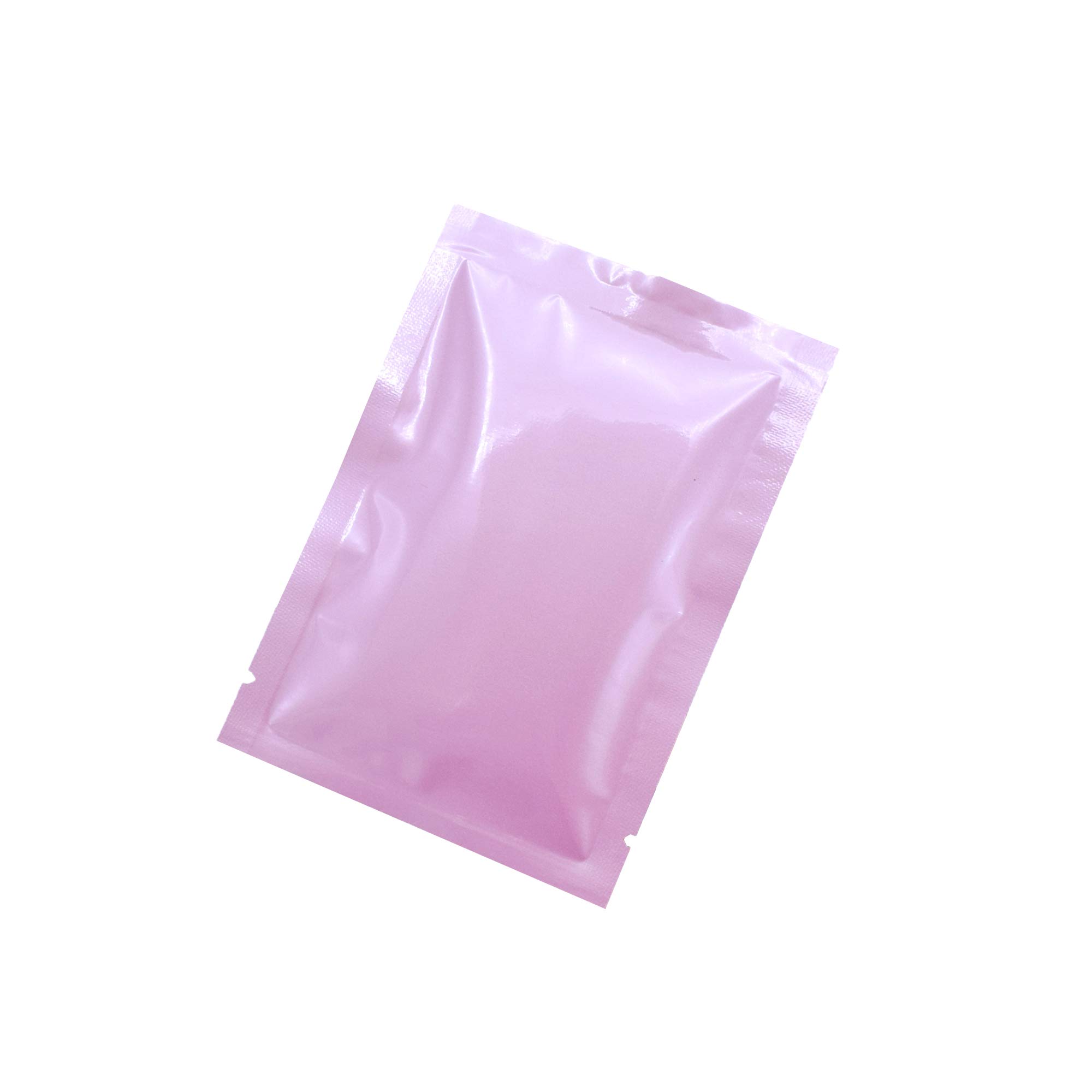 QQ Studio 200 PCS Metallic Mylar Foil Open Top Sealable Bags (3.9x5.9 Inch) - 400 Bags, Light Pink for Jewelry, Crafts, Party Favors & Gift Packaging