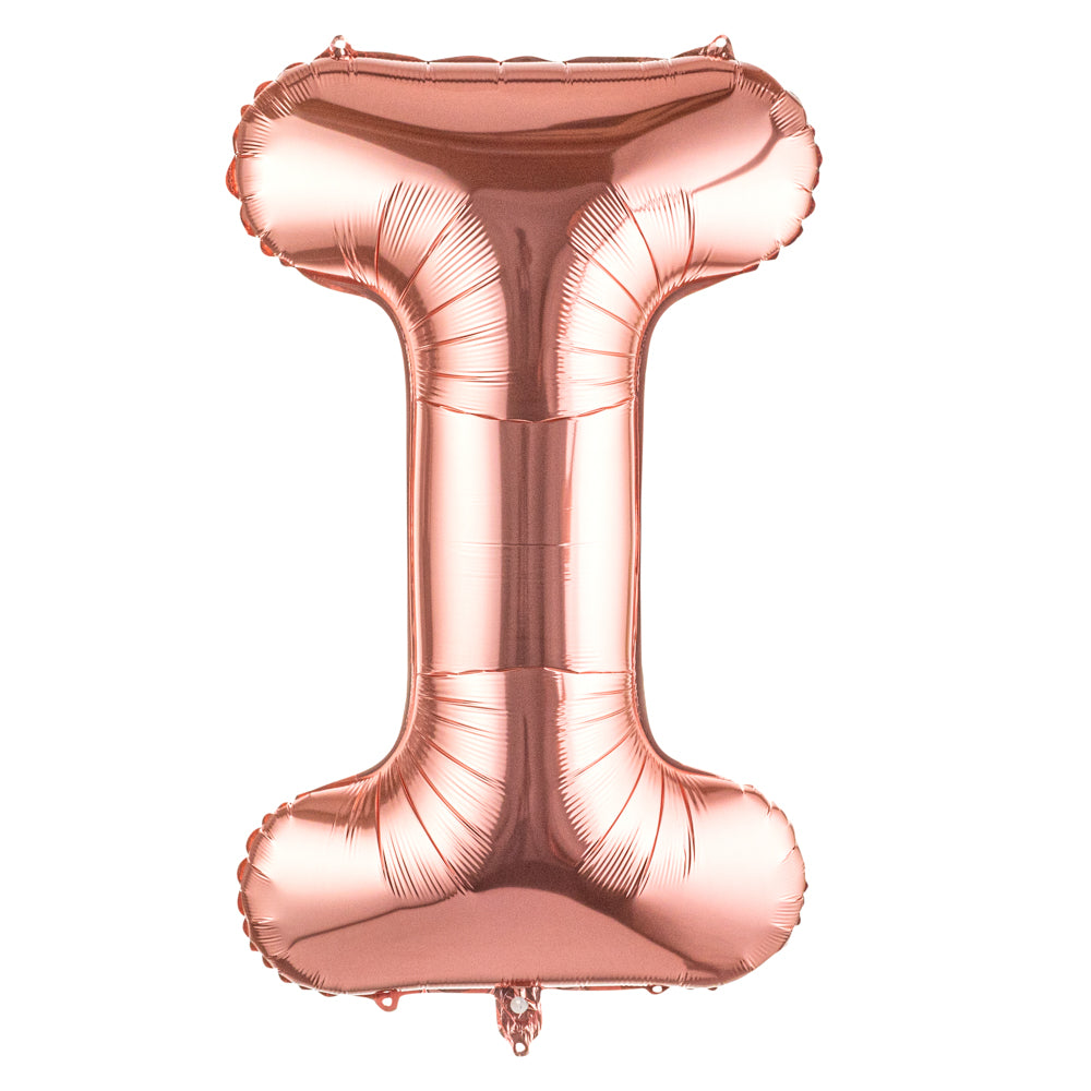 Balloonify Rose Gold Mylar Letter I Balloon - 40 Inch Large Foil Balloon for Birthday Party Decorations, Wedding, Anniversary, Baby Shower & Special Events (1 Count Box)