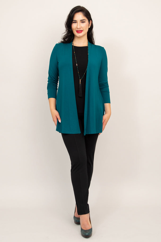 Eco-Friendly Bamboo Chopra Jacket for Women - Soft & Breathable Teal Outerwear - Perfect for Yoga, Hiking & Casual Wear