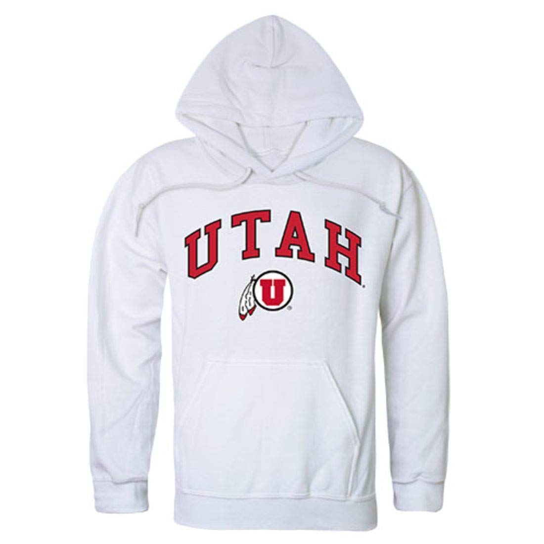 W Republic Apparel University of Utah Utes Campus Hoodie Sweatshirt - White Cotton Pullover for Men & Women - Perfect for Game Day, College Spirit & Casual Wear
