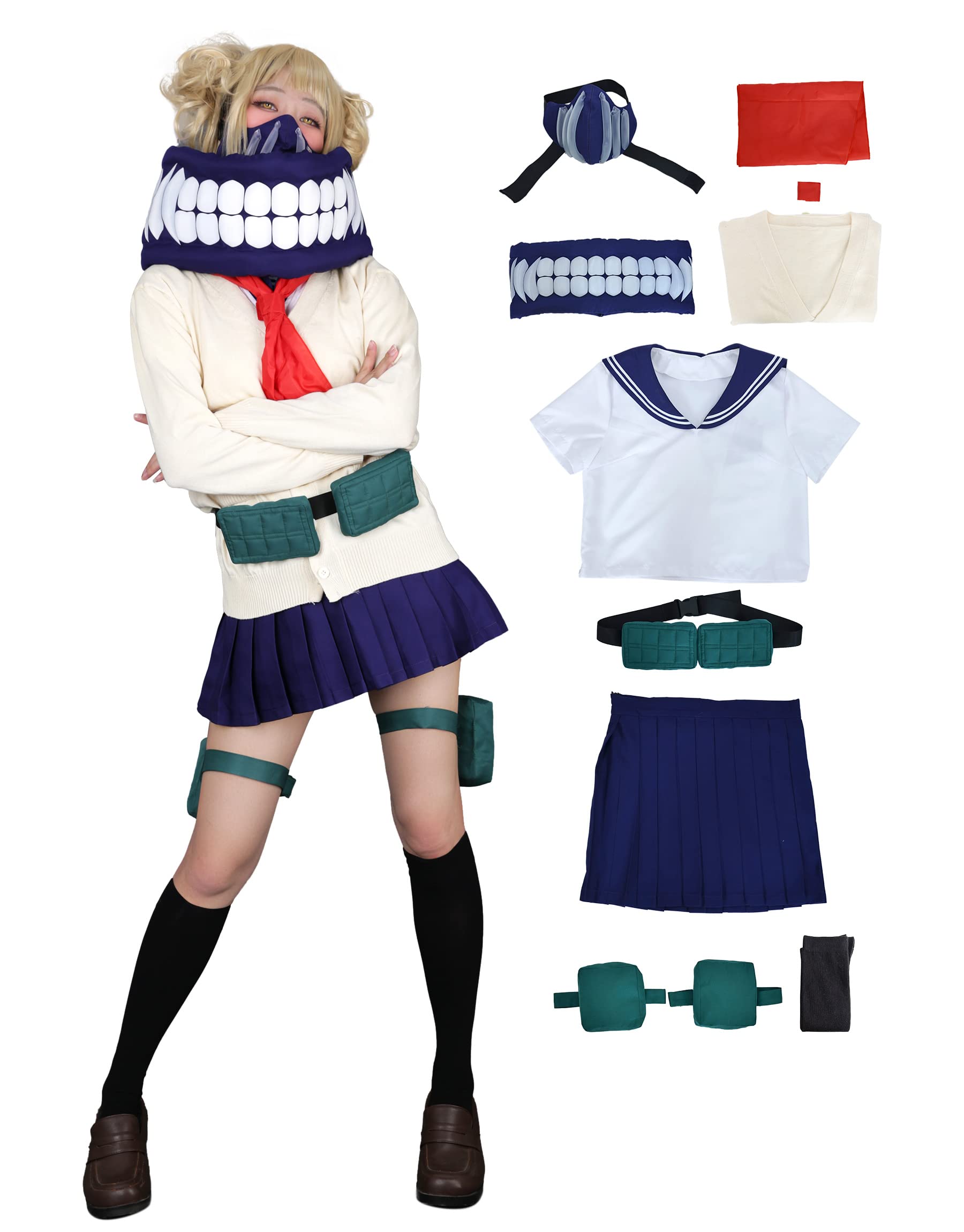 Miccostumes Women's Deluxe Anime JK School Uniform Cosplay Costume Set - High Quality Japanese Style Sailor Dress Outfit for Halloween, Cosplay Events & Anime Conventions