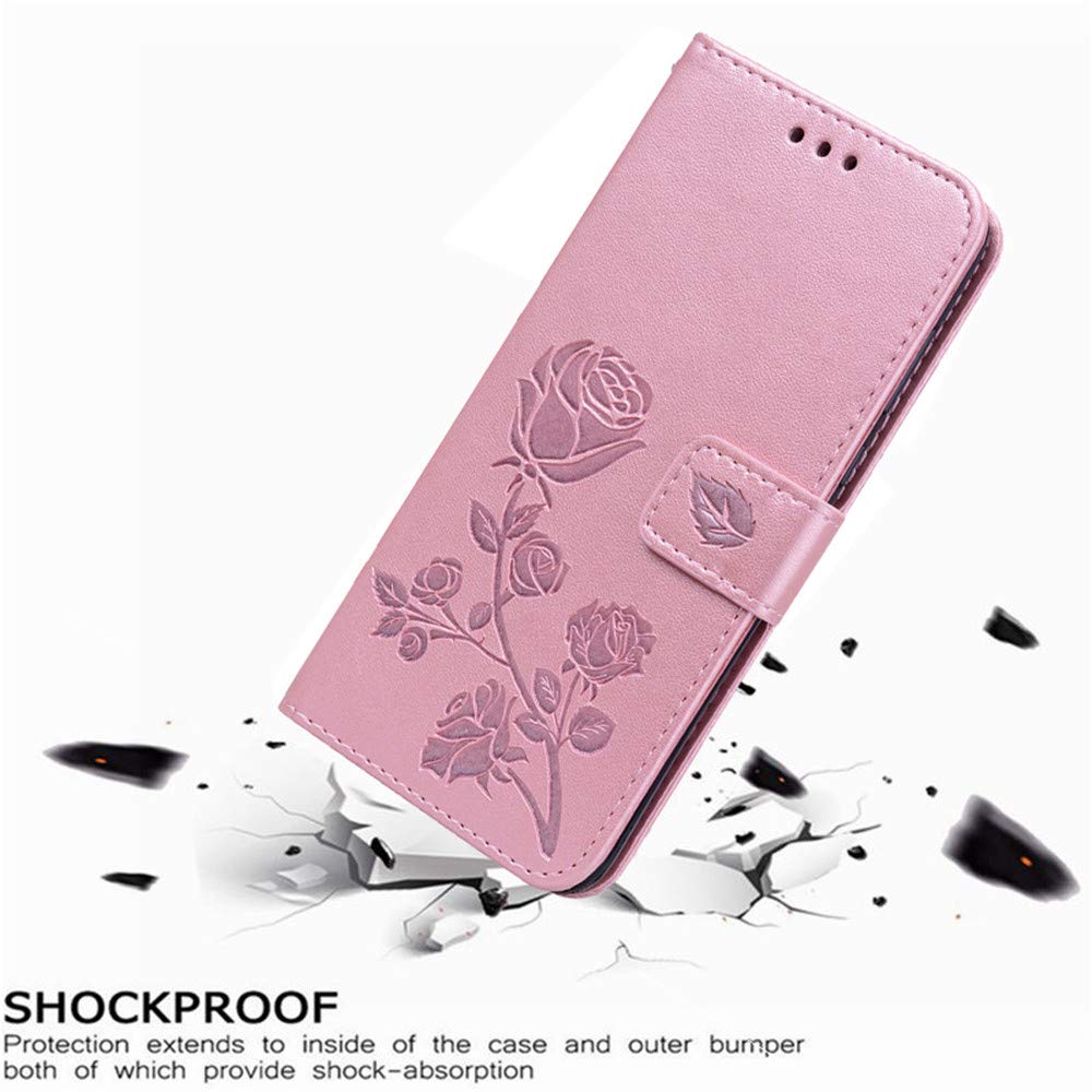 PKQTOP Shockproof Flip Wallet Leather Phone Case for Samsung Galaxy A51 4G (6.5