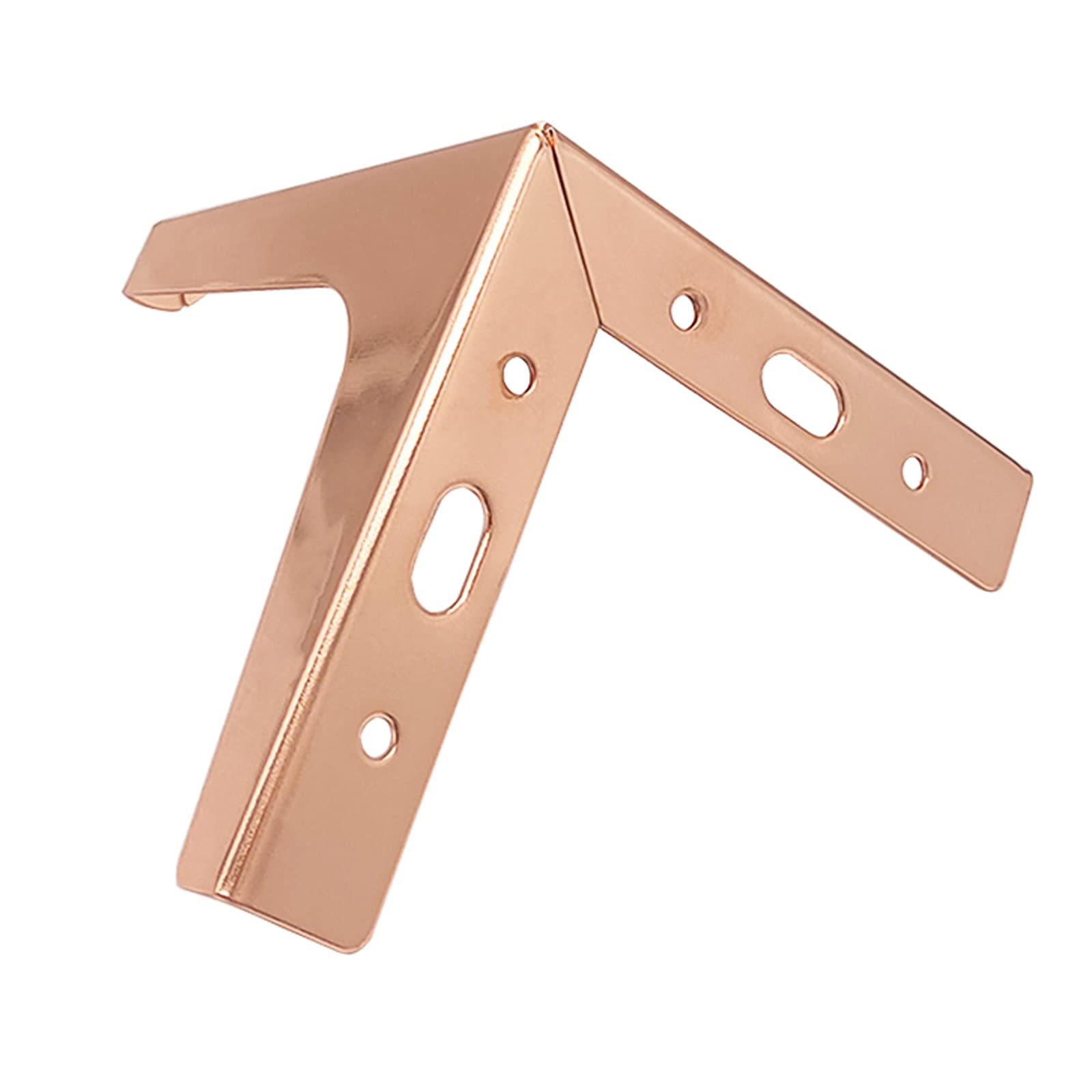 4 Pcs Rose Gold Metal Sofa Legs - Modern Diamond Triangle Furniture Feet for Cabinet, Cupboard, Chair, Coffee Table & Ottoman - 17cm Height with Screws - Perfect for Living Room, Bedroom & Office Decor