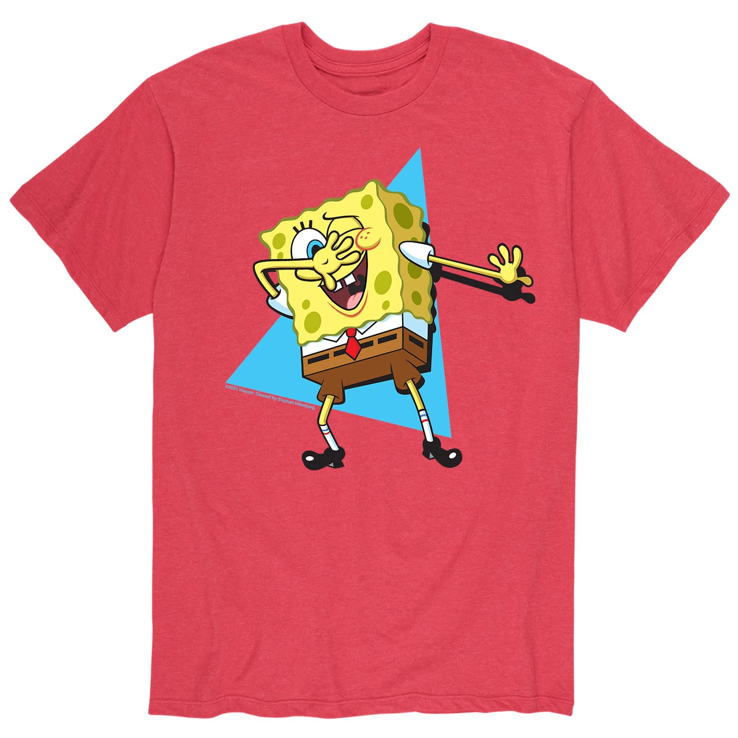 Spongebob Squarepants Dab Graphic T-Shirt for Men - Funny Cartoon Short Sleeve Tee - Perfect for Casual Wear, Cosplay & Spongebob Fans