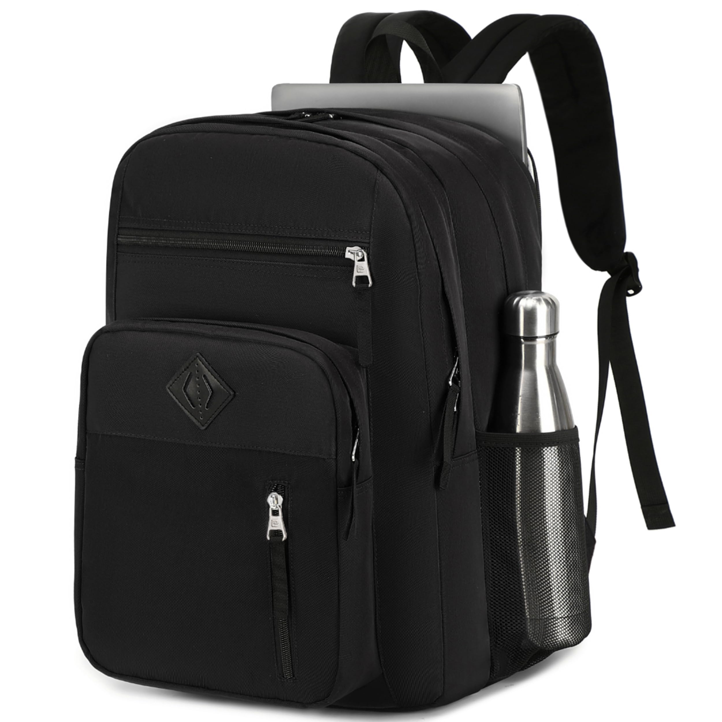 17 Inch Waterproof Laptop Backpack for Women & Men - Large College Bookbag for Work, Business Travel, School | Durable Backpack for Students, Teens, Kids (Girls & Boys) | Perfect for Office, Commuting, Sports & Daily Use - Black