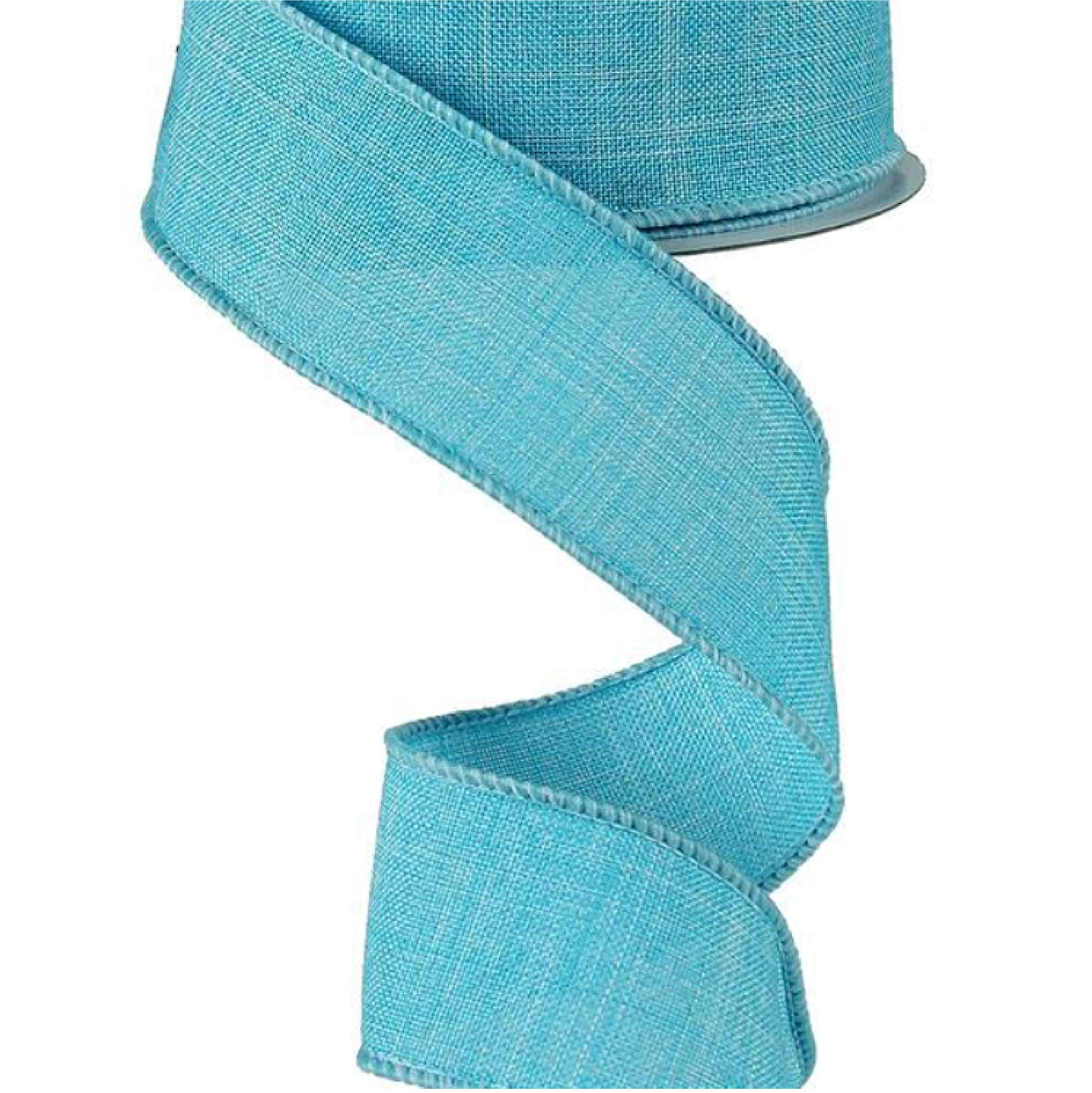 Premium Solid Canvas Wired Edge Ribbon - 1.5 Inch Wide, 10 Yard Roll - Light Blue Decorative Ribbon for Gift Wrapping, Floral Arrangements, DIY Crafts & Home Decor