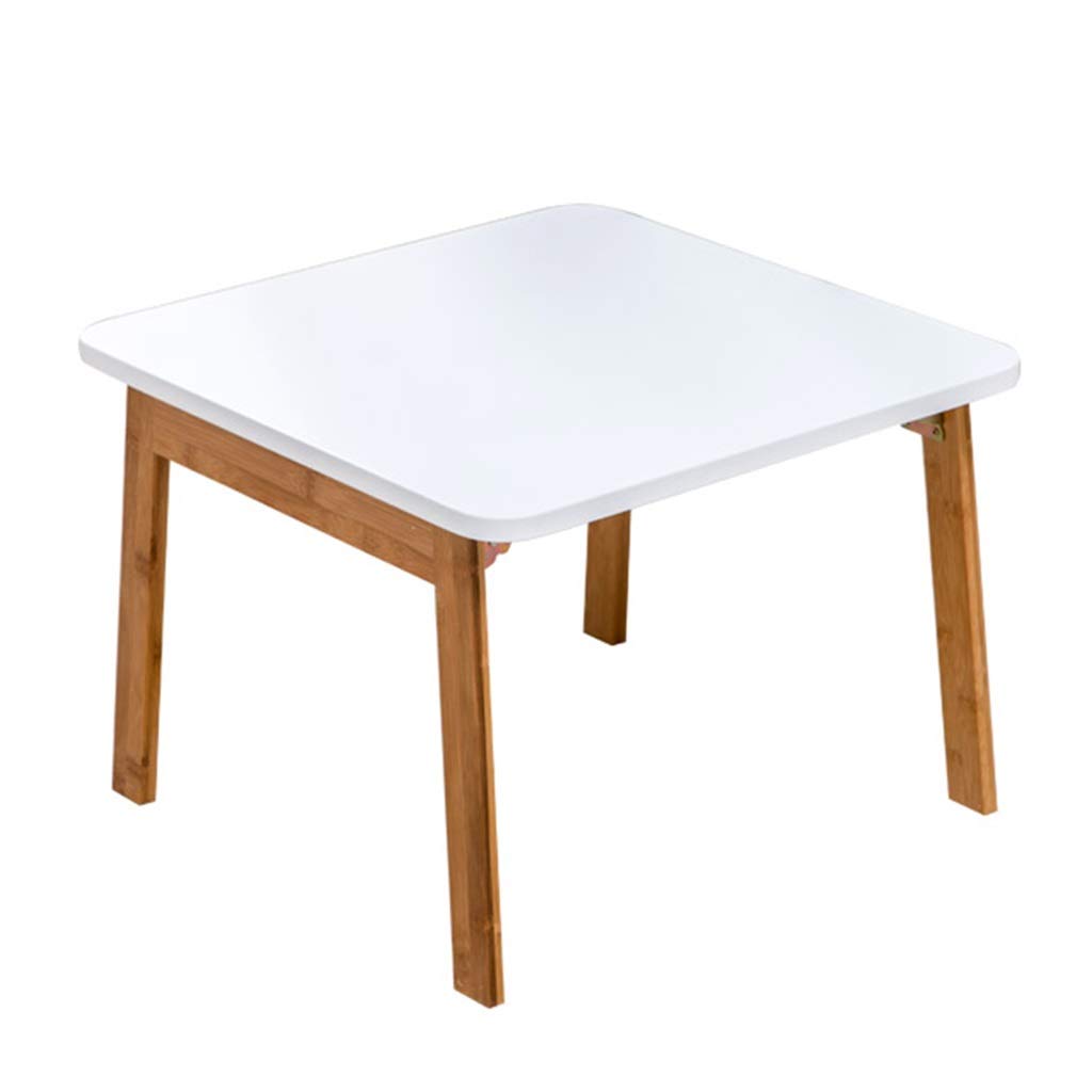 Modern Folding Coffee Table - Wooden Low Table for Living Room, Balcony & Tatami - Multi-Functional Laptop Desk (60x60x35.5cm) - Perfect for Small Spaces, Home Office & Relaxing by the Window