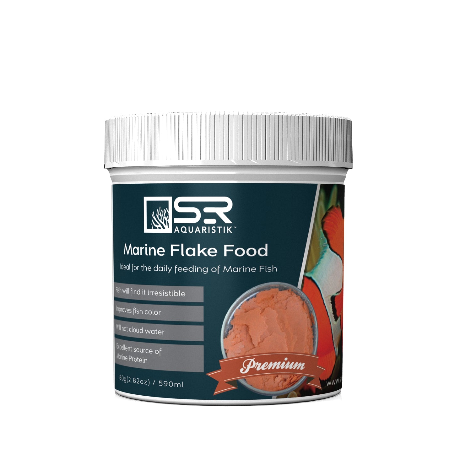 Premium Marine Flake Fish Food - High Protein Tropical & Saltwater Fish Flakes for Aquarium Fish, Marine Fish, and Coral - Ideal for Daily Feeding in Home & Office Aquariums