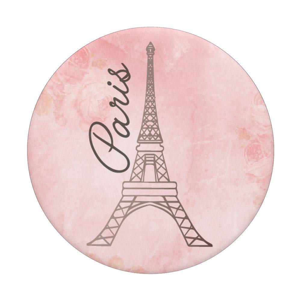 Vintage Pink Paris Eiffel Tower PopSockets PopGrip - Swappable Phone Grip for iPhone, Samsung & Tablets | Perfect for Travel, Selfies & Everyday Use