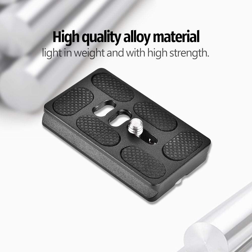 Qiilu Quick Release Plate with 1/4 Inch Screw Mount - Compatible with Arca Mount Clamps, Benro Monopod, Tripod & Ball Head for DSLR/SLR Cameras (PU60 Model) - Perfect for Photography, Videography & Outdoor Shooting