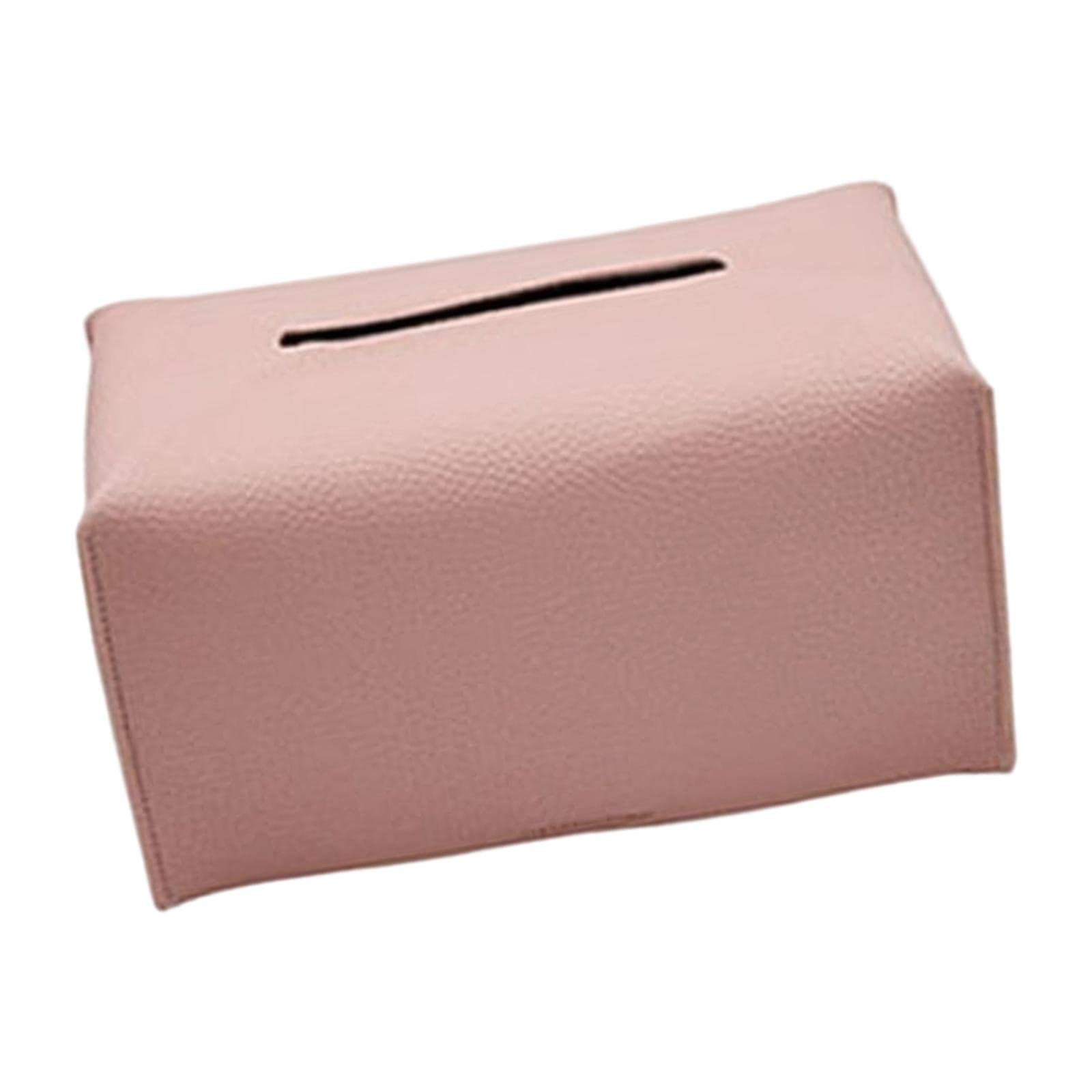 Gazechimp PU Leather Tissue Box Cover - Modern Decorative Napkin Holder for Vanity, Nightstand & Home Decor | Pink Tissue Box Organizer for Bathroom, Living Room & Bedroom