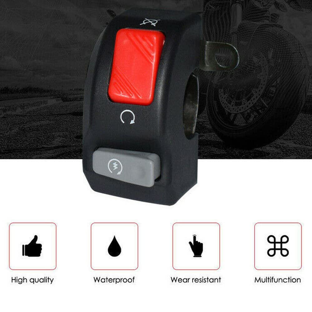Acxico 1Pcs Motorcycle Handlebar Switch - Start Kill Switch 7/8