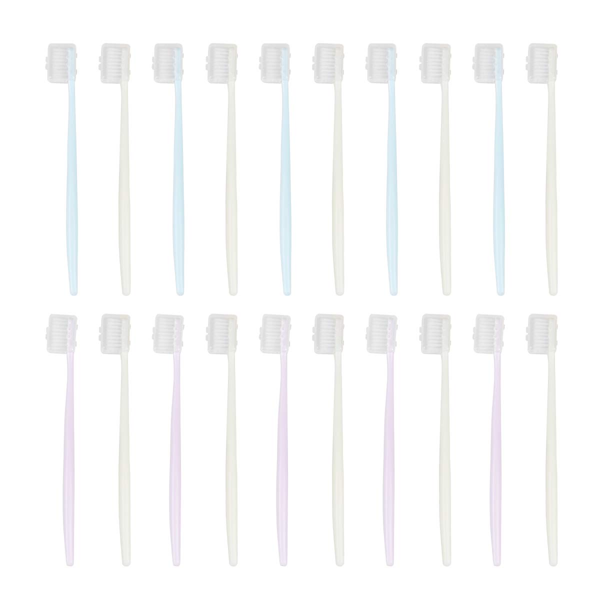 DOITOOL 20-Pack Nylon Bristle Toothbrushes with Plastic Handle - Soft & Durable Adult Toothbrushes for Men & Women | Perfect for Travel, Home, and Office Use