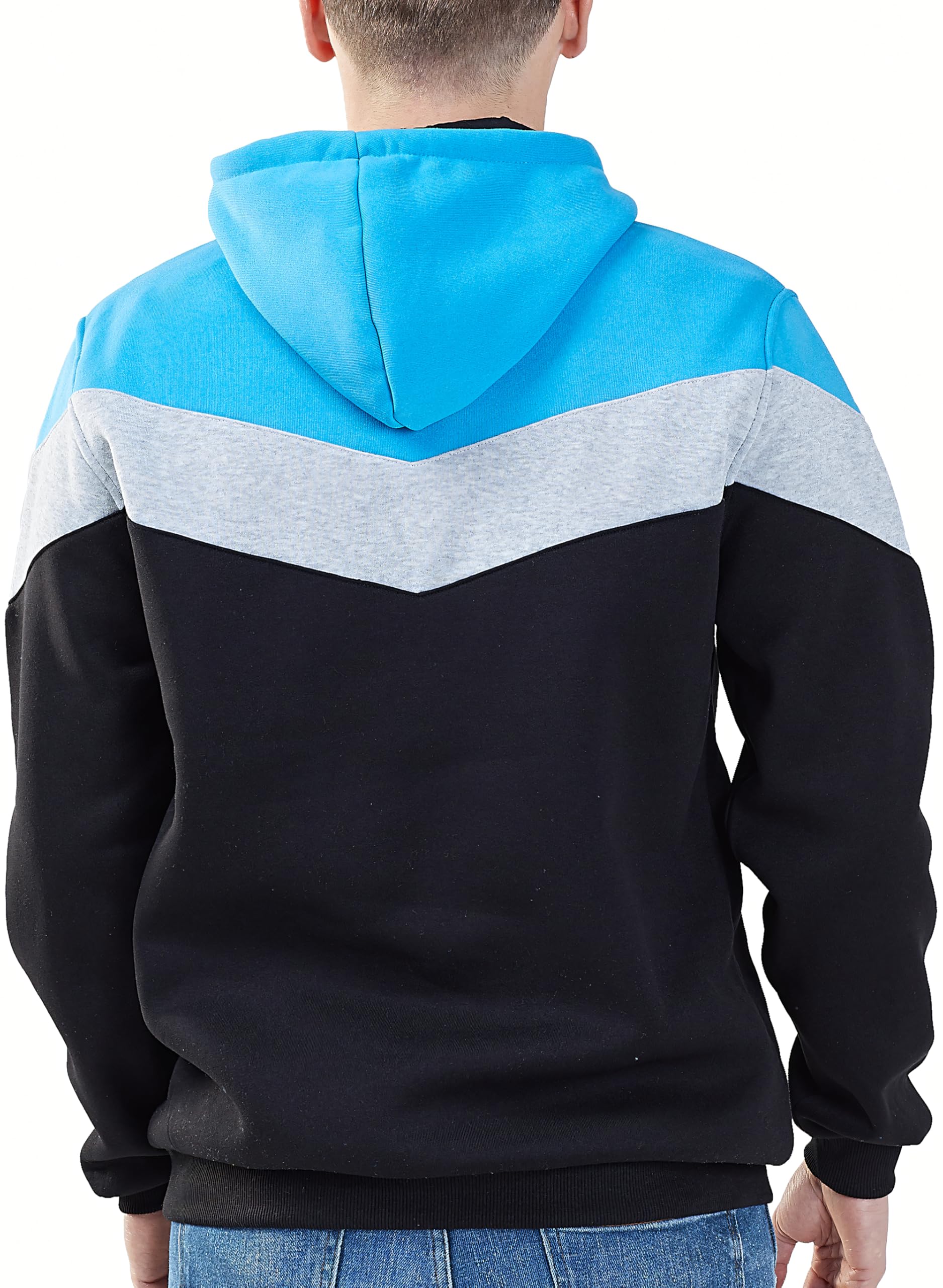 MOONCOLOUR Men's Color Block Fleece Hoodie - Long Sleeve Pullover Sweatshirt with Pockets - Trendy Streetwear for Casual Outfits & Winter Layering