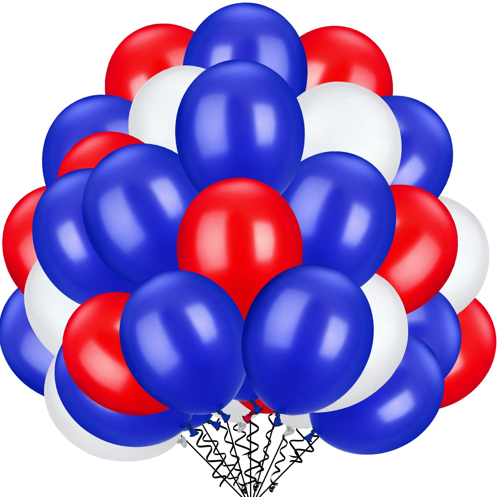 TecUnite 100-Pack 13 Inch Red White Blue Latex Balloons - Patriotic Party Decorations for 4th of July, Independence Day, Weddings & Birthdays - Perfect for Outdoor Celebrations and Festive Home Decor