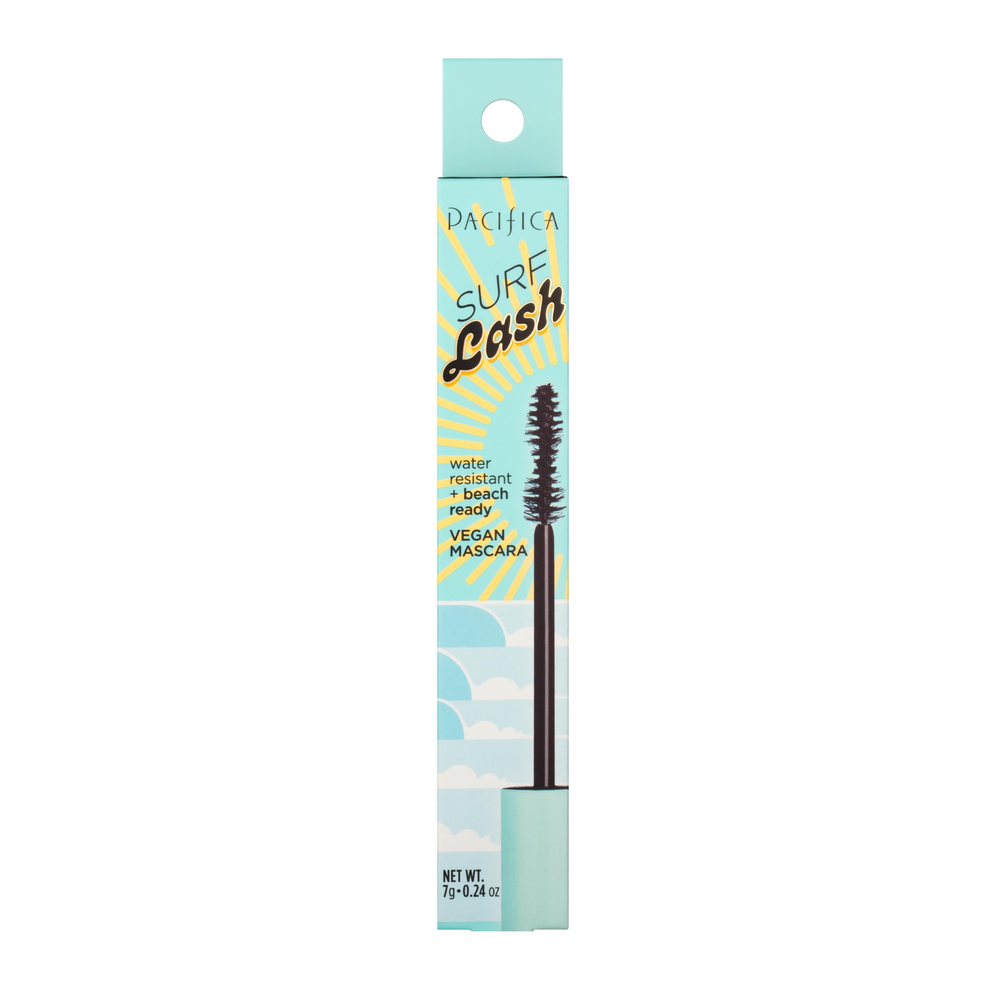 Pacifica Surf Lash Waterproof Mascara - Vegan & Cruelty-Free Eyelash Mascara with Jojoba Oil & Pectin for Long, Full Lashes | Half-Pipe Twisted Wand for Defined Volume | Perfect for Beach, Swimming & Active Lifestyles
