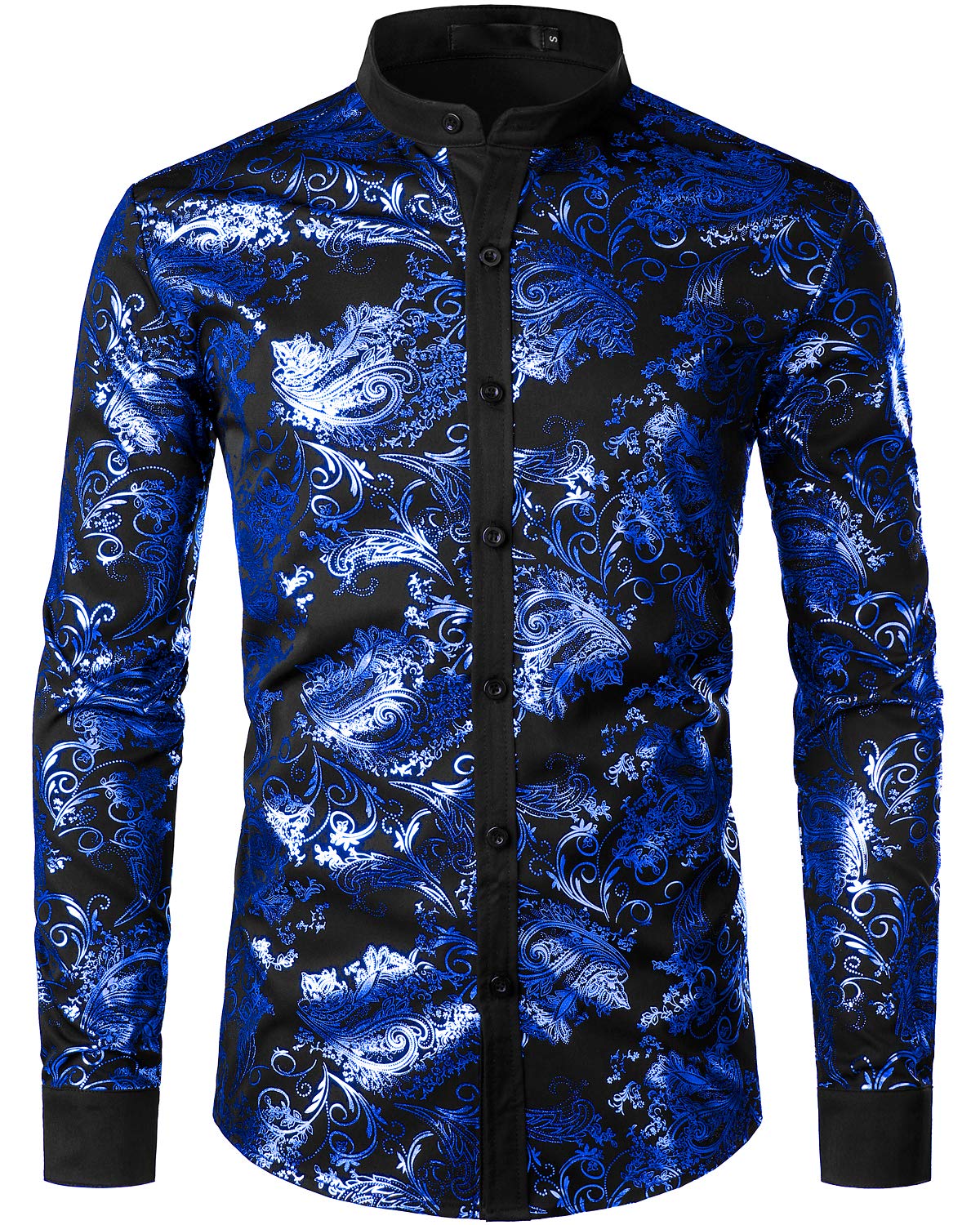 Luxury Men's Casual Paisley Print Dress Shirts - Long Sleeve Button Down Shirts for Business, Office & Special Occasions | VATPAVE Formal Wear Collection