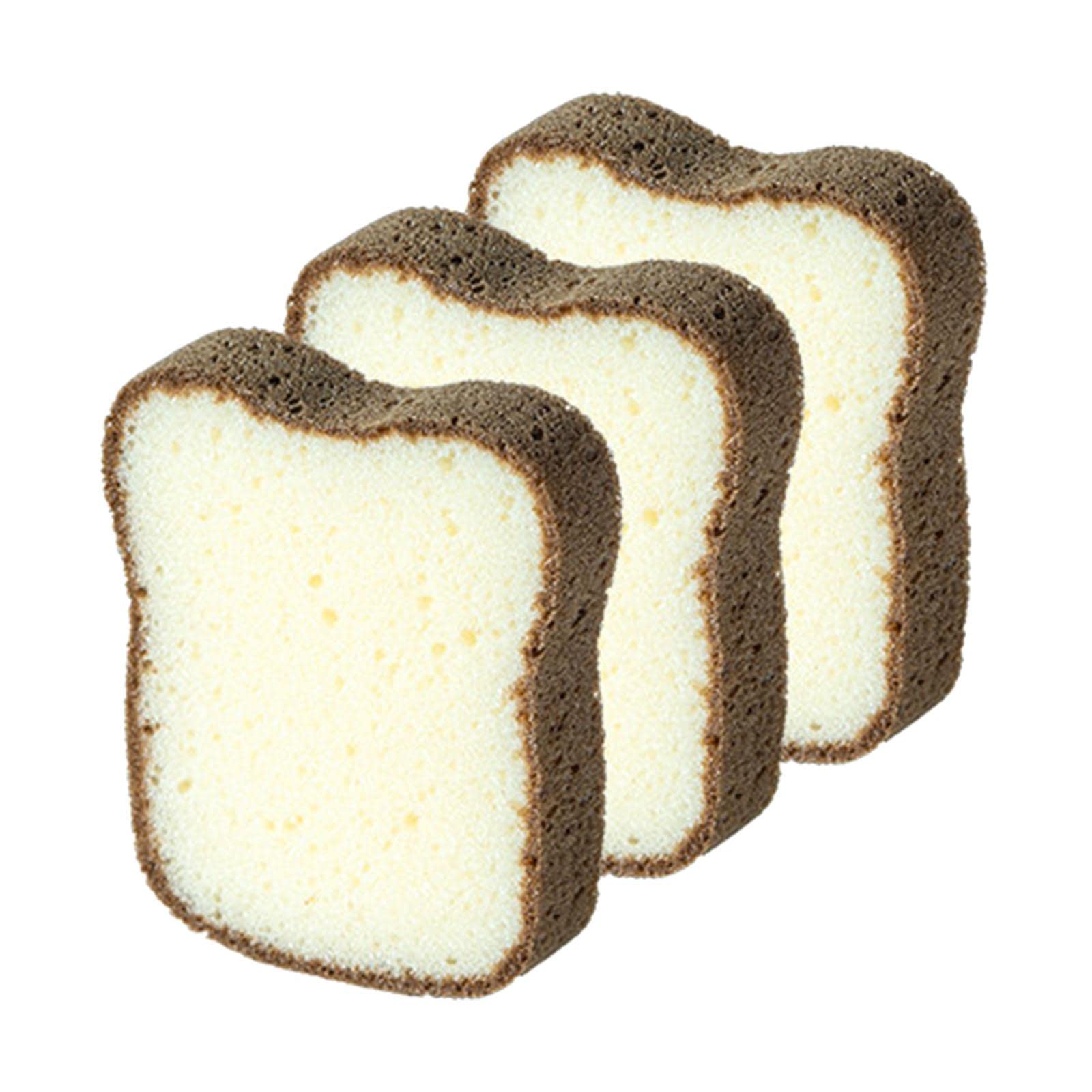 Gazechimp Scrub Sponges - Heavy Duty Kitchen Sponge Scourers for Pots, Pans & Dishes - Non-Scratch Cleaning Pads - 3 Pack (Toast Design) - Perfect for Daily Dishwashing & Tough Stain Removal