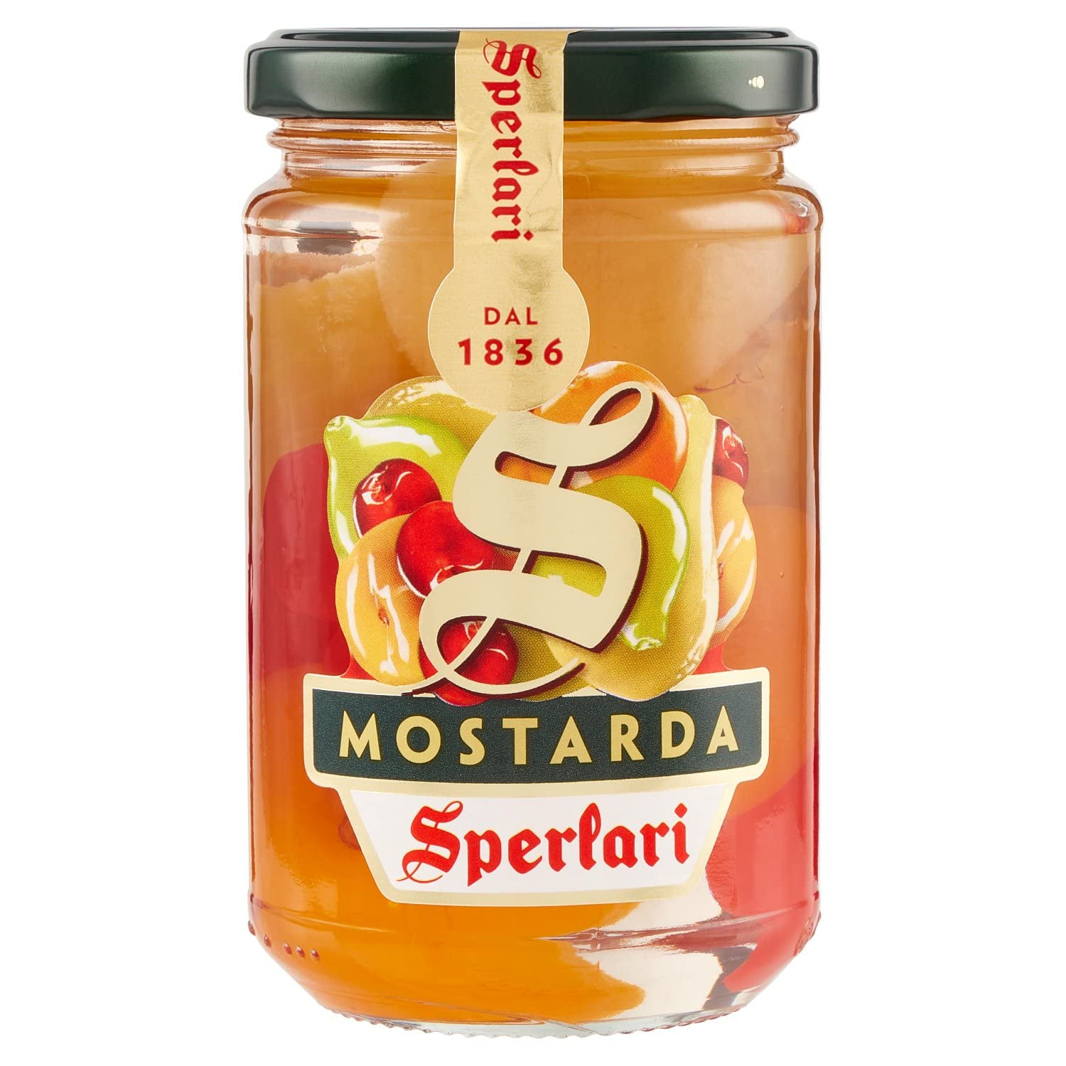Sperlari Mostarda di Cremona Italian Candied Fruit in Mustard Syrup (13.4oz/380g) - Authentic Italian Fruit Preserve for Charcuterie Boards, Cheese Platters & Gourmet Sandwiches