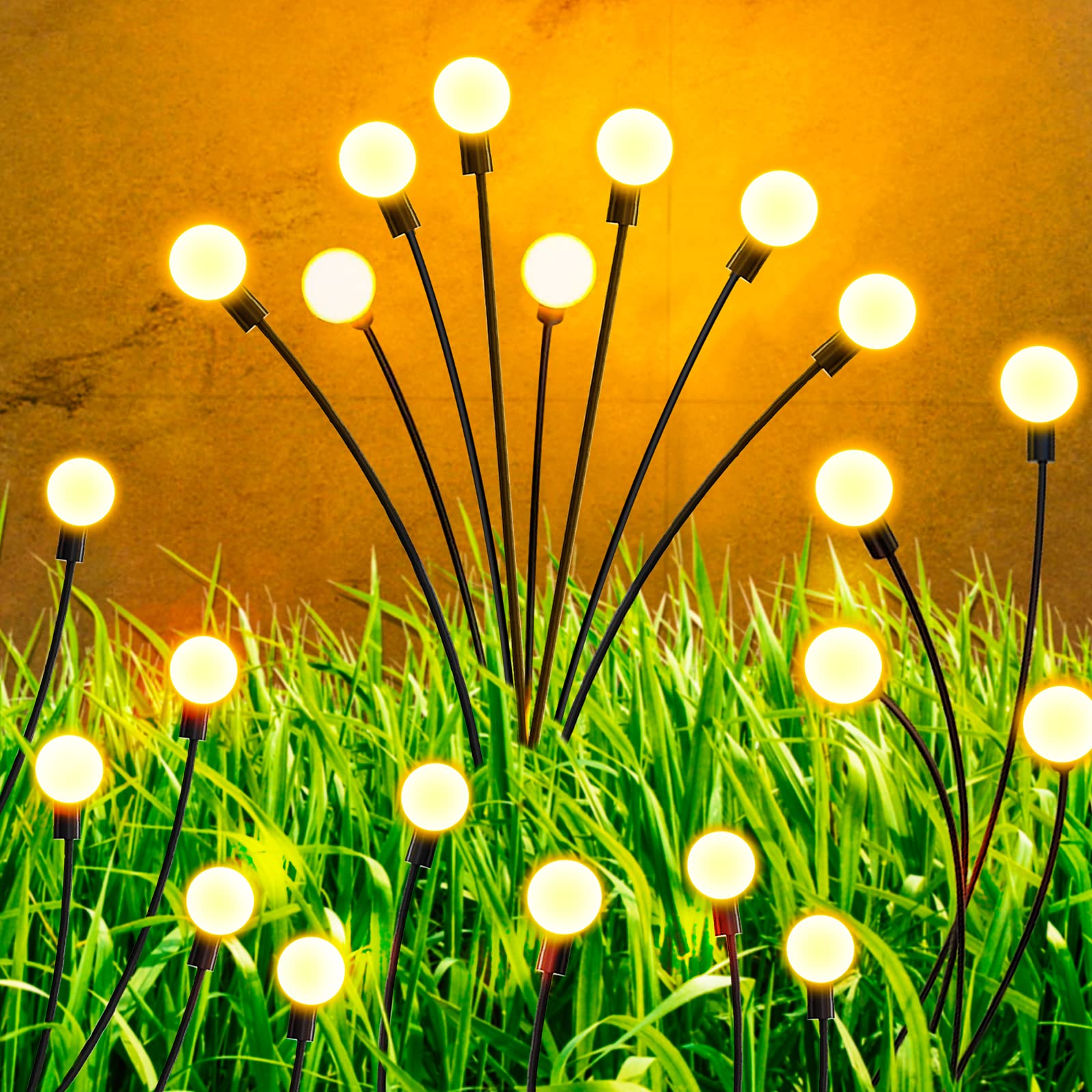 Anubarak 6 Pack Solar Firefly Lights for Outdoor - Remote Controlled Swaying Garden Lights with 8 Flashing Modes & 20H Runtime | Waterproof Pathway Lighting for Yard, Patio, Lawn & Landscape Decoration