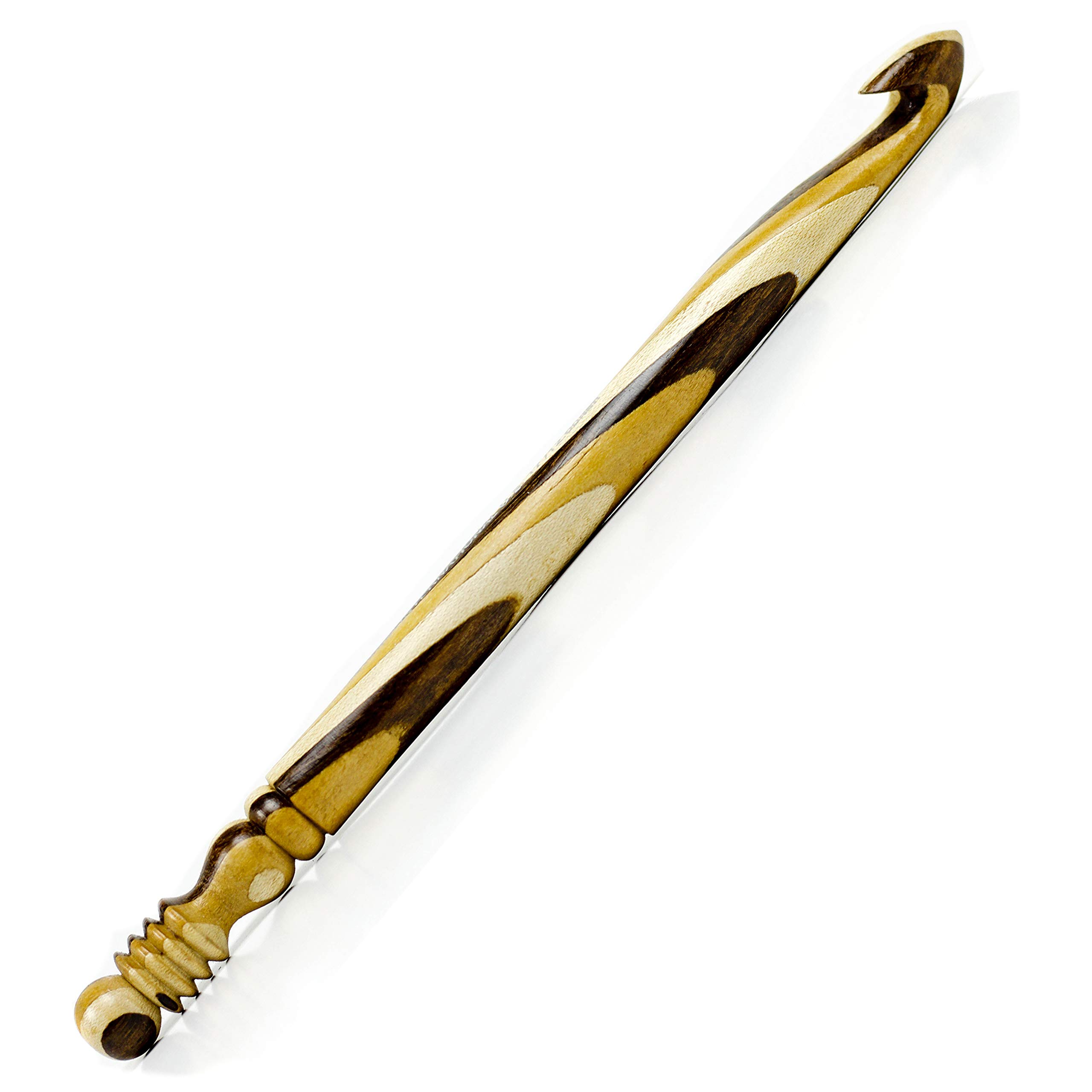 Premium Rosewood Maple Segmented Wood Crochet Hooks - Ultra Smooth Knitting Needles & Accessories by Nagina International (Size U 25mm) - Perfect for Yarn Crafts, DIY Knitting Projects & Handmade Gifts