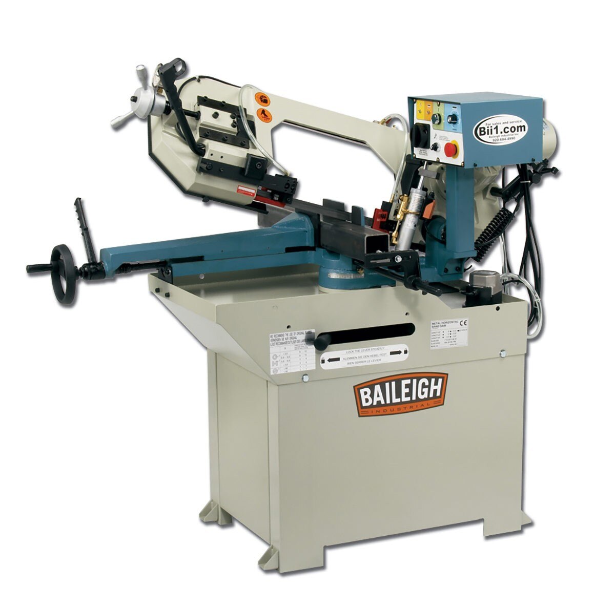 Baileigh Industrial BA9 1001396 BS-250M Metal Cutting Band Saw with Mitering Capability - Perfect for Metal Fabrication, Woodworking, and DIY Projects