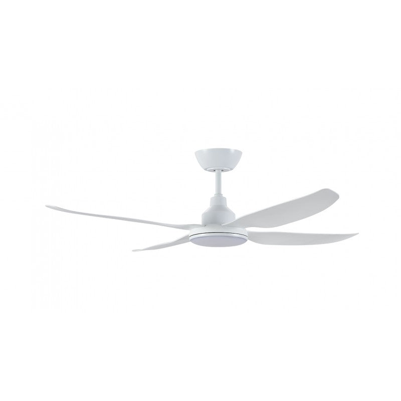 Alaska 48 Inch DC Ceiling Fan with LED Light - White - Energy Efficient Quiet Operation for Bedroom, Living Room, or Office