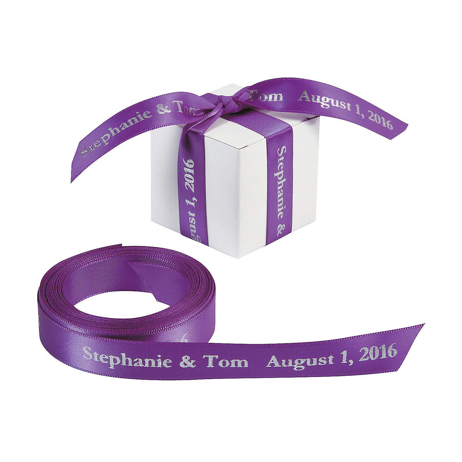 Personalized Purple Ribbon 5/8 Inch Wide - DIY Craft Supplies for Gift Wrapping, Scrapbooking & Party Decorations - 1 Piece