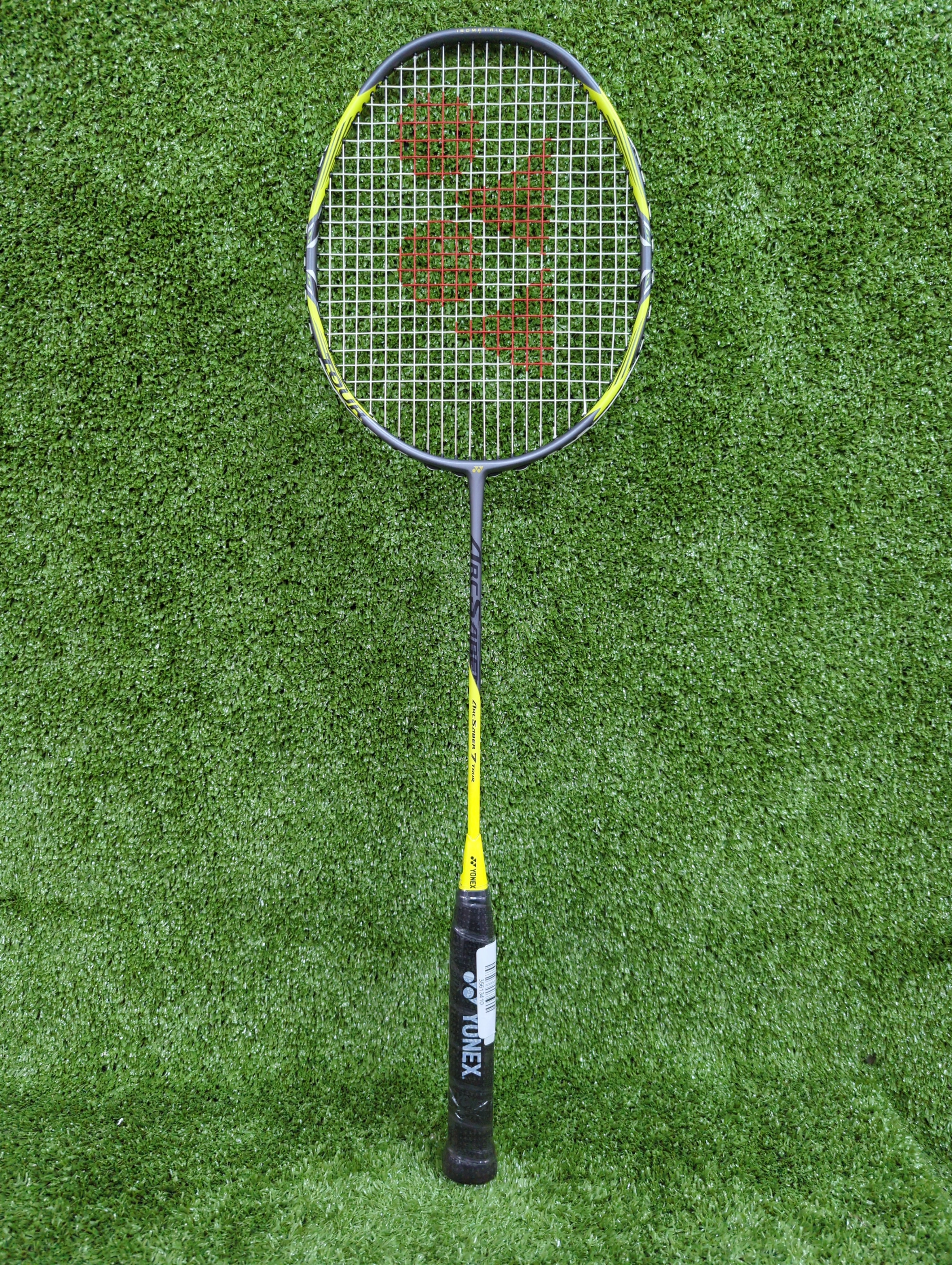 Yonex ArcSaber 7 Tour Gray/Yellow Badminton Racket - Prestrung Professional Racquet for Advanced Players | Made in Taiwan | Perfect for Tournaments & Training Sessions