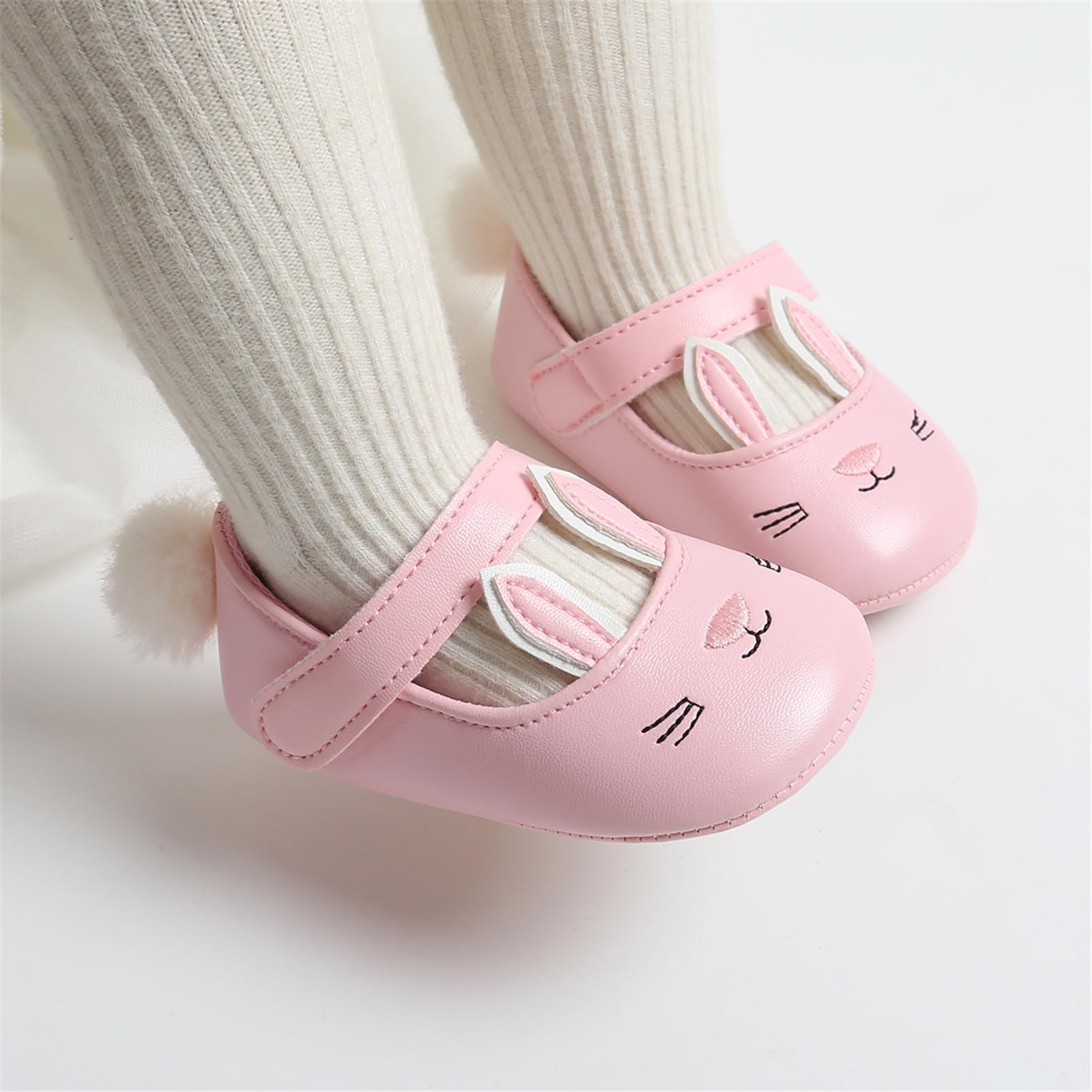 Baby Girls Mary Jane Flats - Anti-Slip Rubber Sole Bow Dress Shoes for Toddlers | Princess Style First Walkers for Special Occasions & Daily Wear