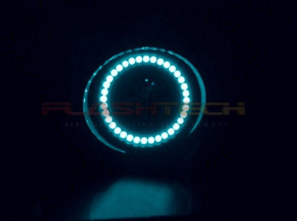 Flashtech LED RGB Multi-Color Waterproof Halo Ring Fog Lights with RF Remote for Dodge Charger 2005-2010 | Daytime Running Lights & Off-Road Lighting Accessories