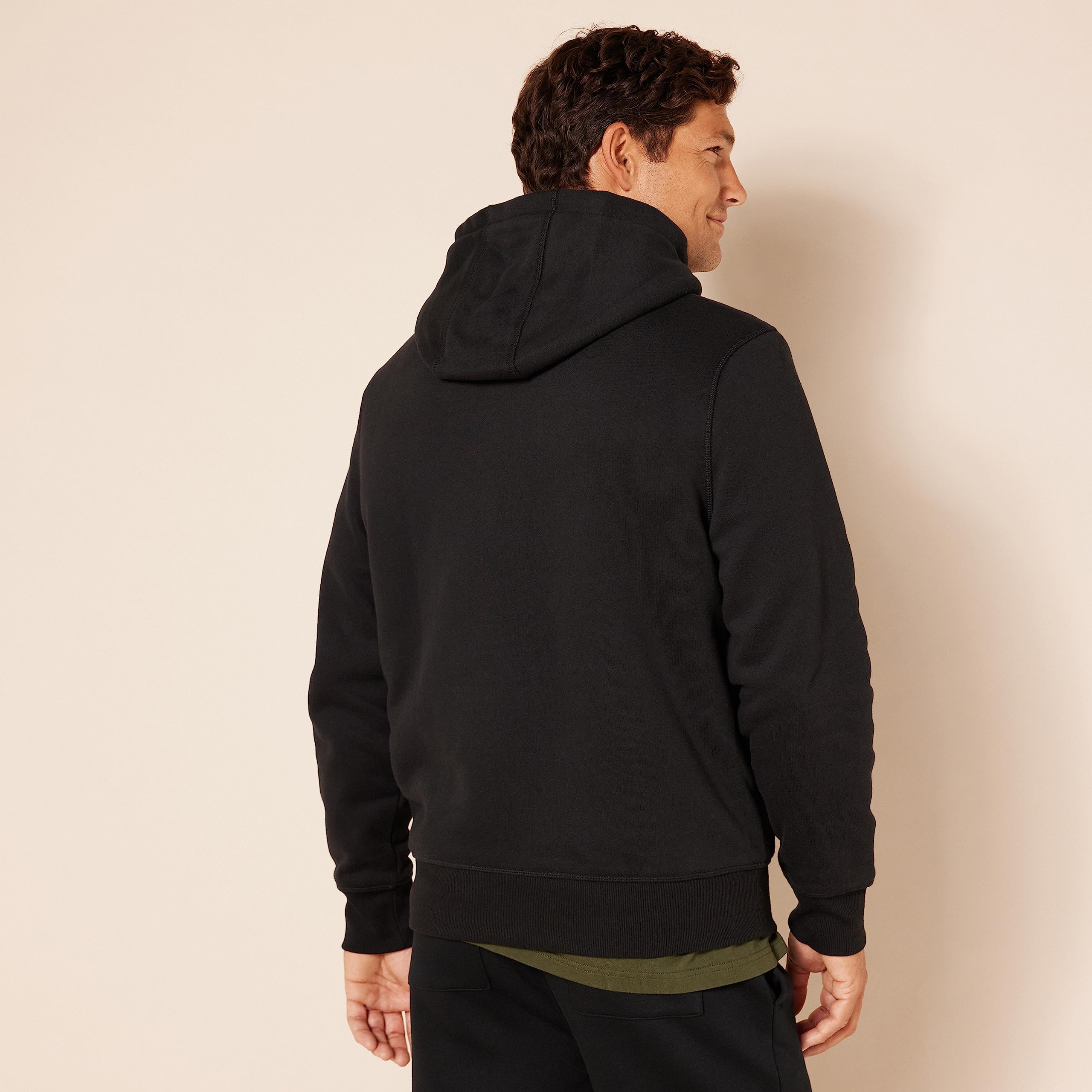 Amazon Essentials Men's Sherpa-Lined Hooded Pullover Sweatshirt - Warm Winter Fleece Hoodie for Outdoor Activities & Casual Wear